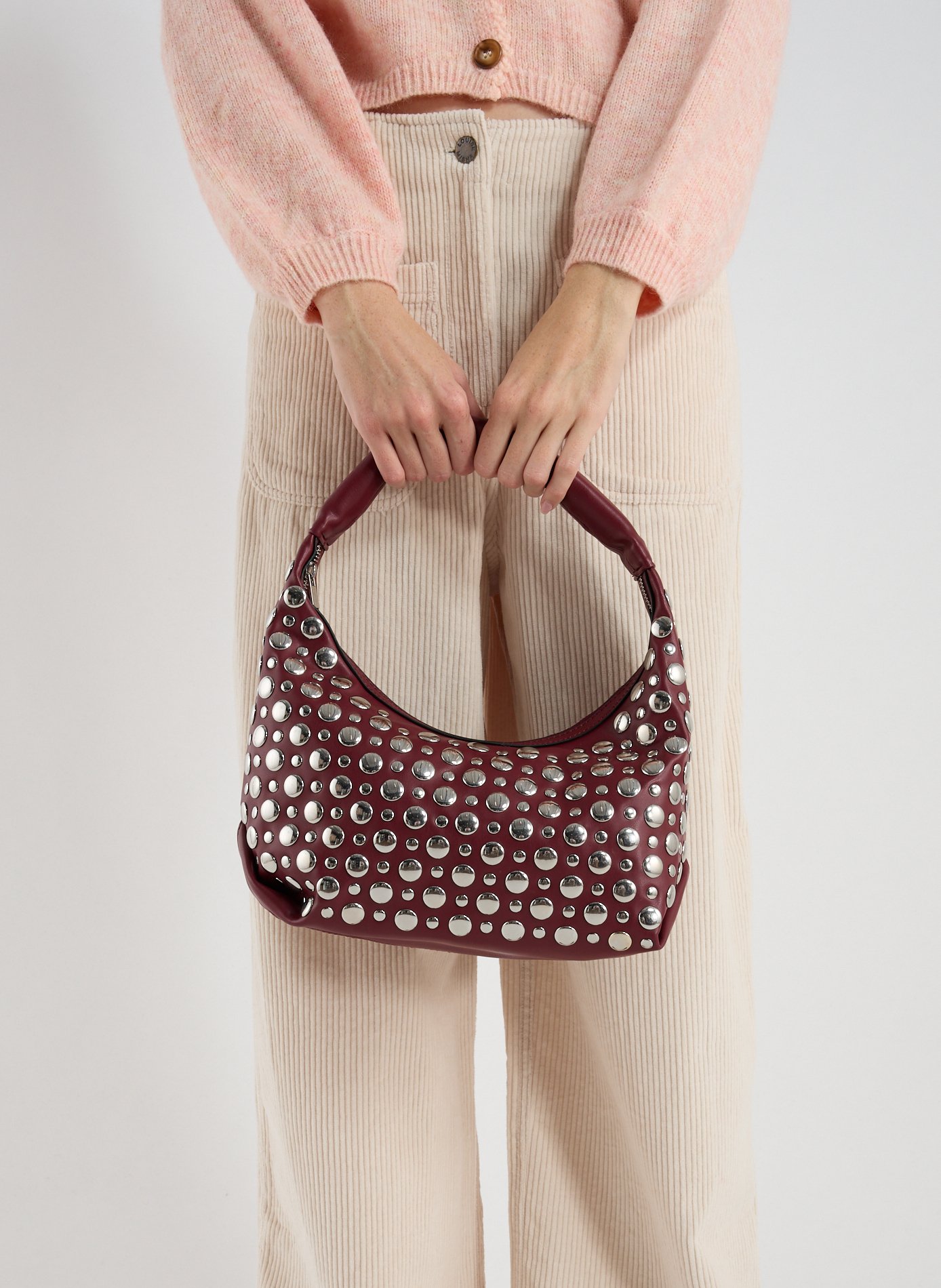 Zippered shoulder bag TOPSHOP Red