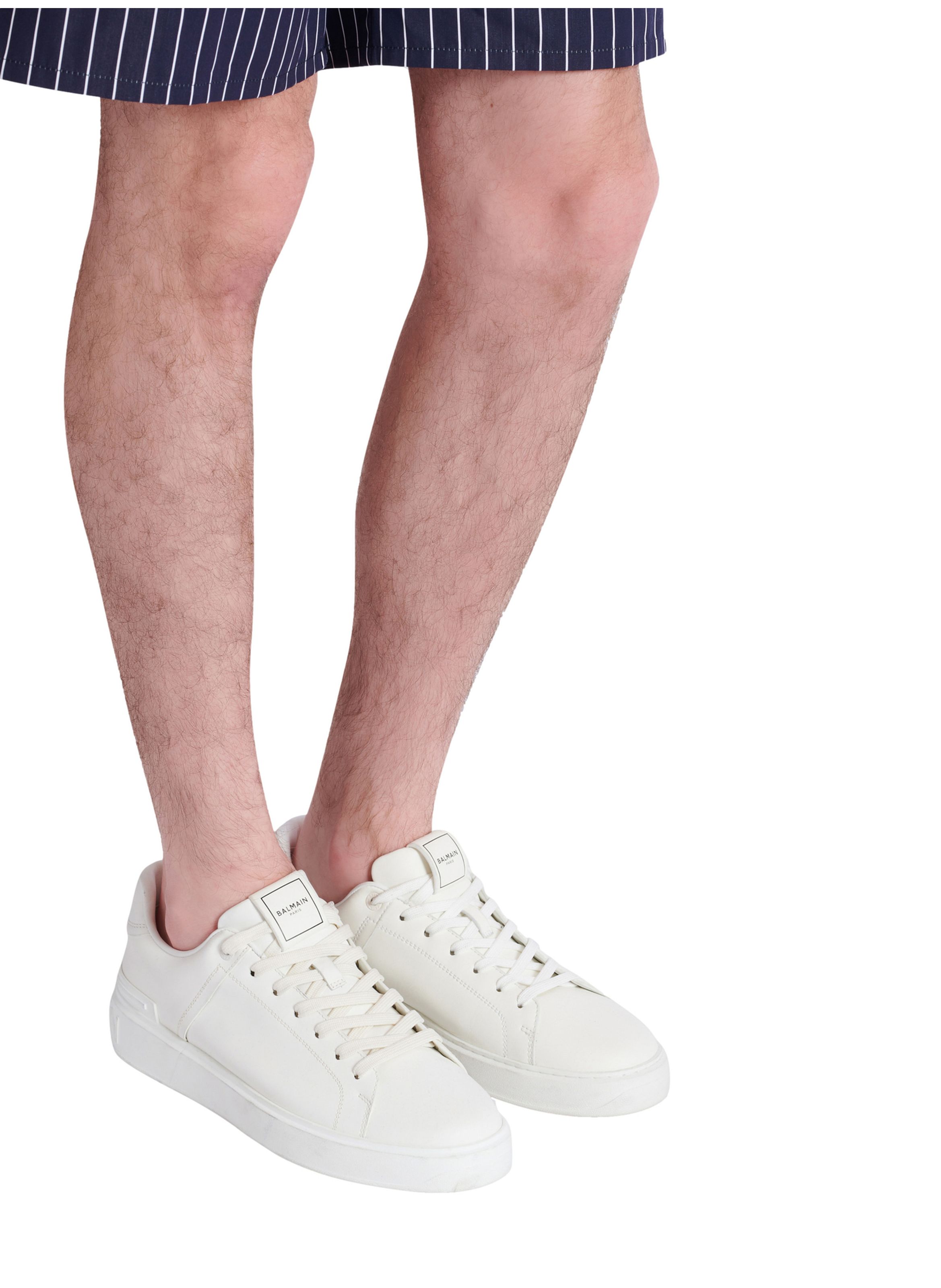 Baskets b-court en cuir de veau BALMAIN Blanc