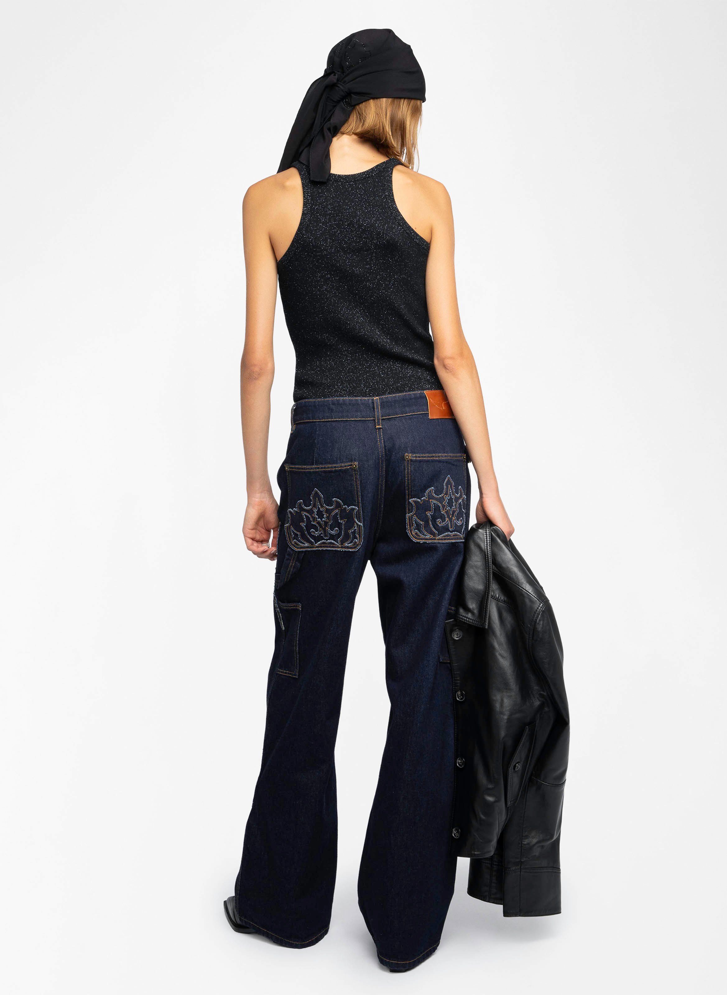 Débardeur col rond en coton mélangé alba ZADIG&VOLTAIRE Noir