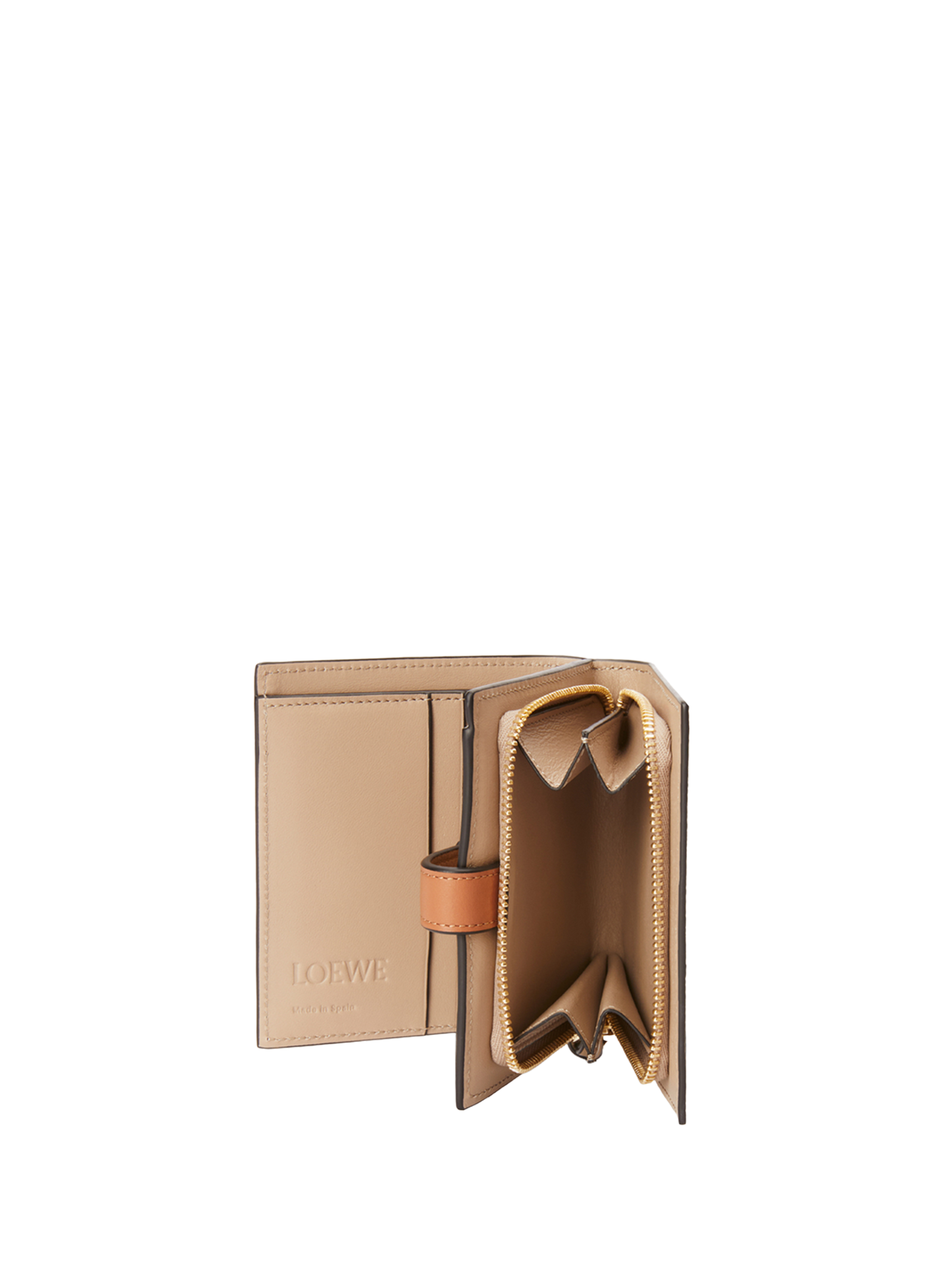 Compact zip-around wallet in soft grained calfskin leather LOEWE Brown