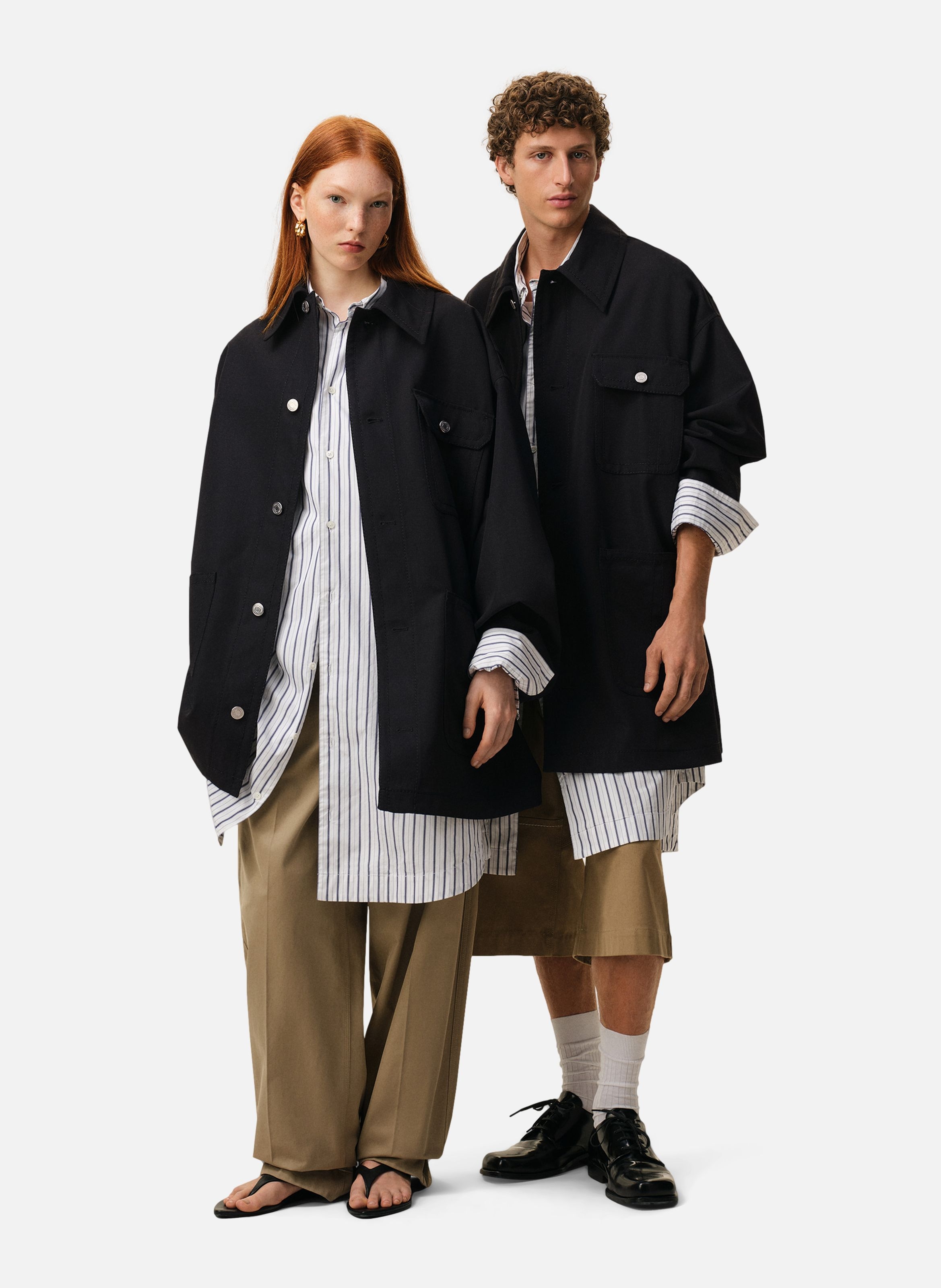 Veste worker unisexe en laine vierge AMI PARIS Noir