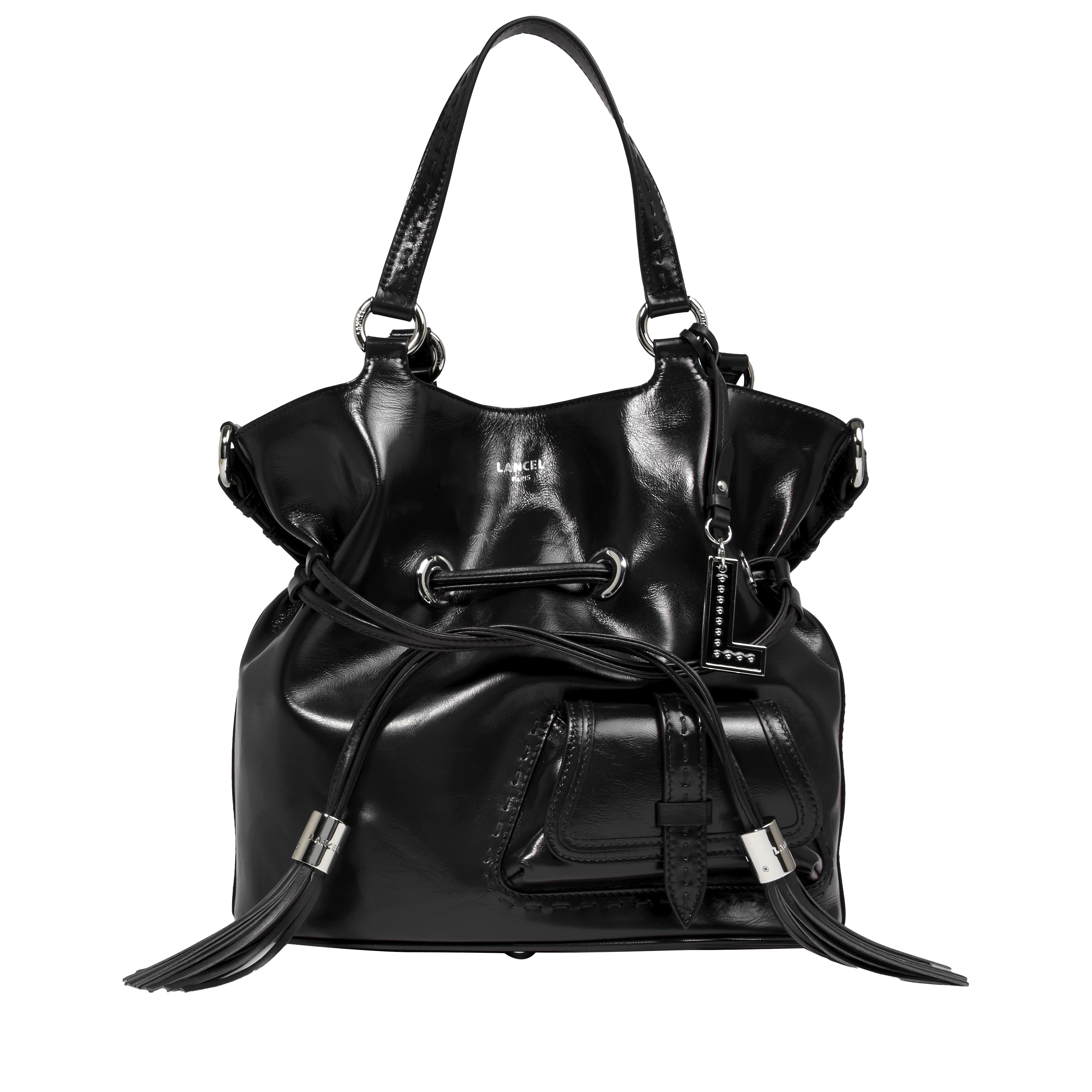 Sac seau m premier flirt de lancel en cuir LANCEL Noir