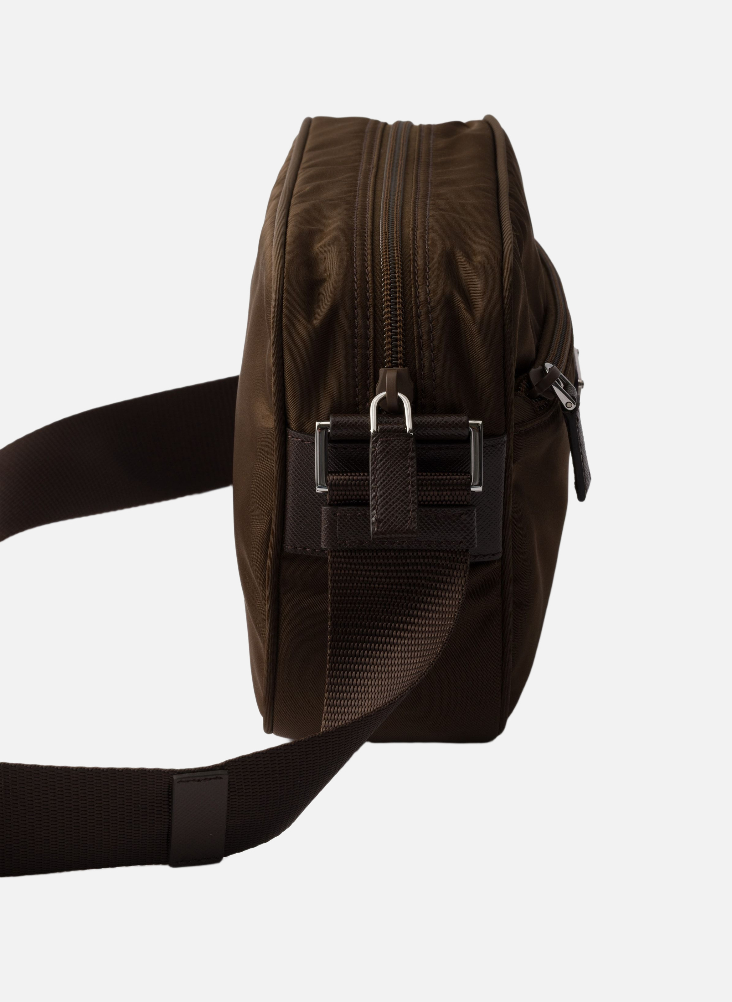 Sac porté épaule en re-nylon PRADA Marron