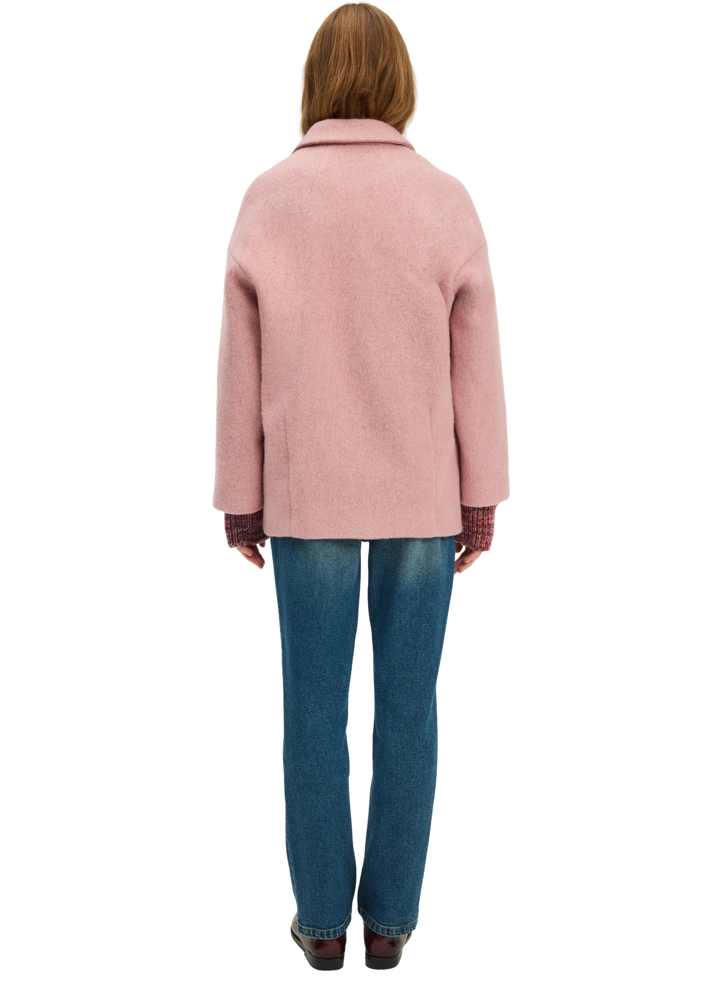 Manteau court en laine -  maude PABLO Rose