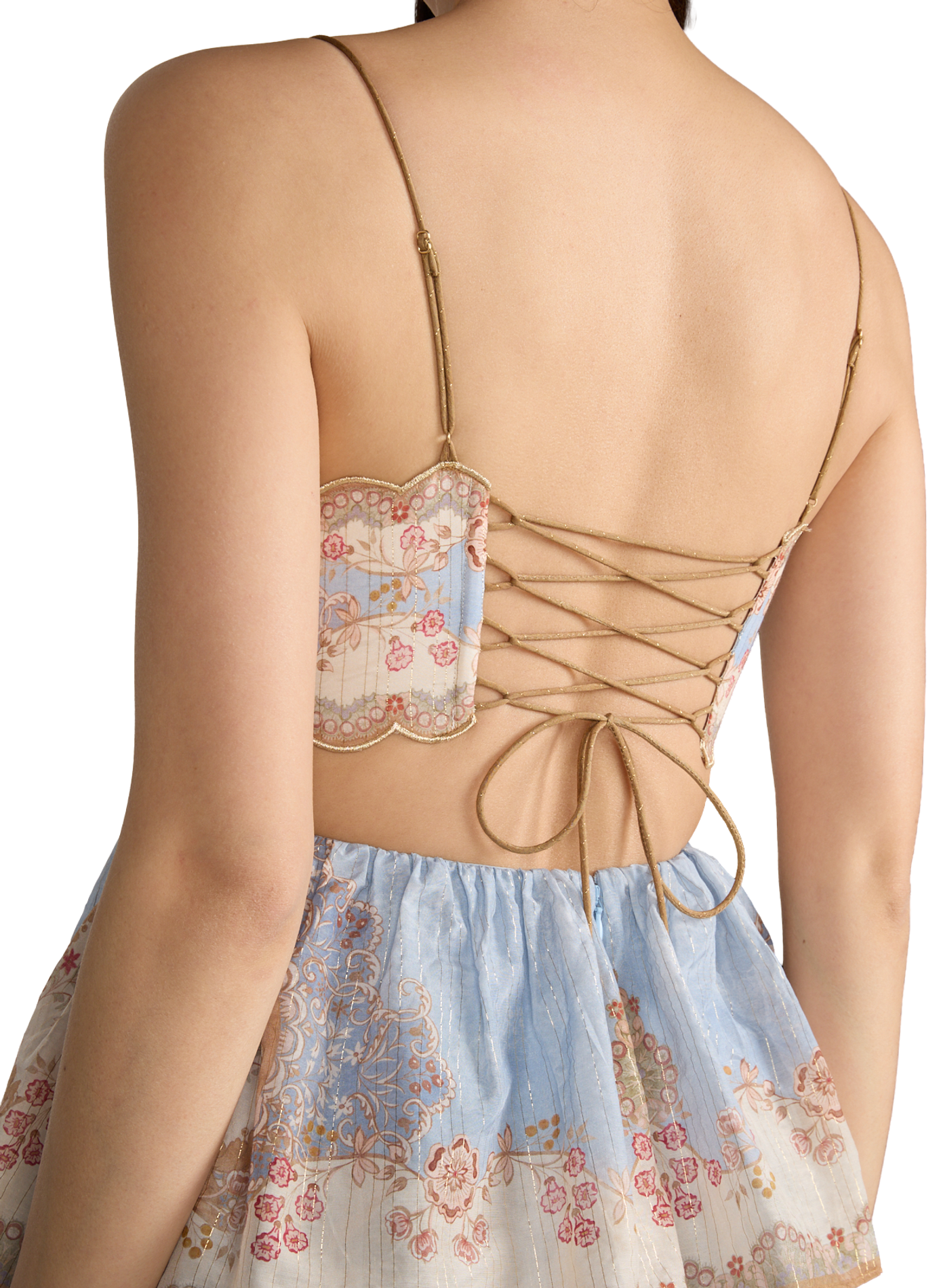 Robe bustier en coton et soie mélangés ZIMMERMANN Multicolore