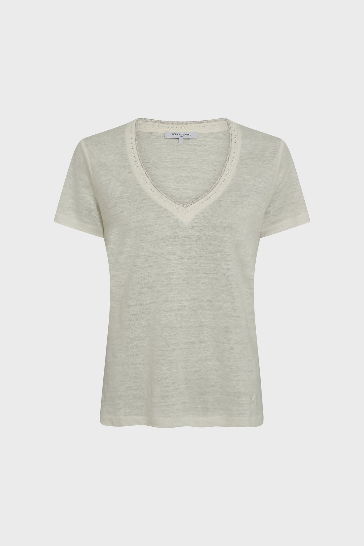 T-shirt v en lin à lurex - mirana GERARD DAREL Blanc