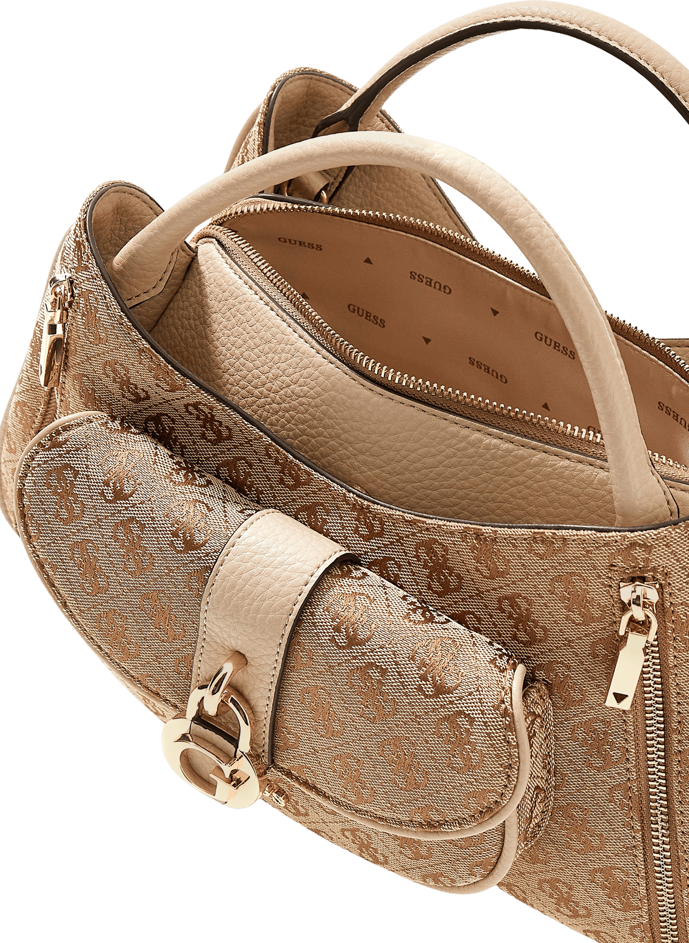 Borsa a mano Jessa con logo GUESS Marrone