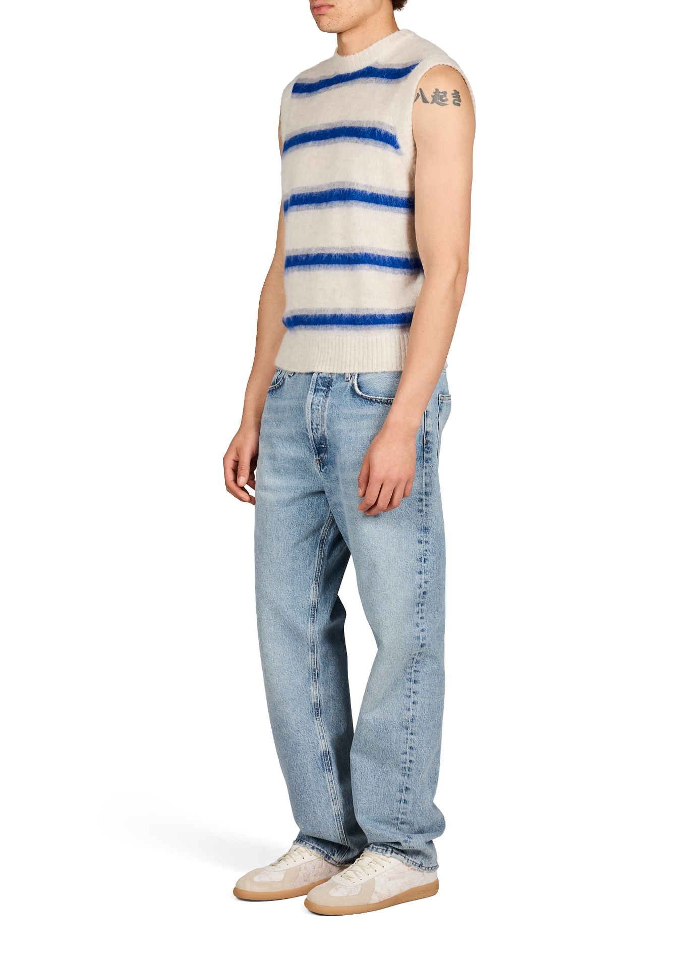 Maglione senza maniche a righe ANNARR Blu