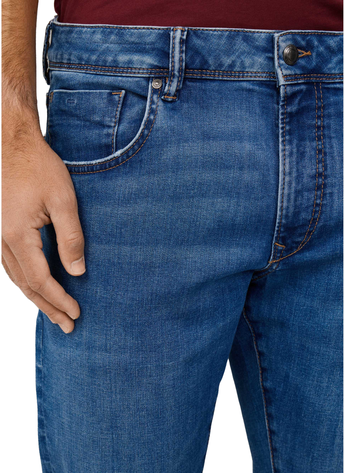 Slim fit washed denim jeans in blended cotton HACKETT Blue