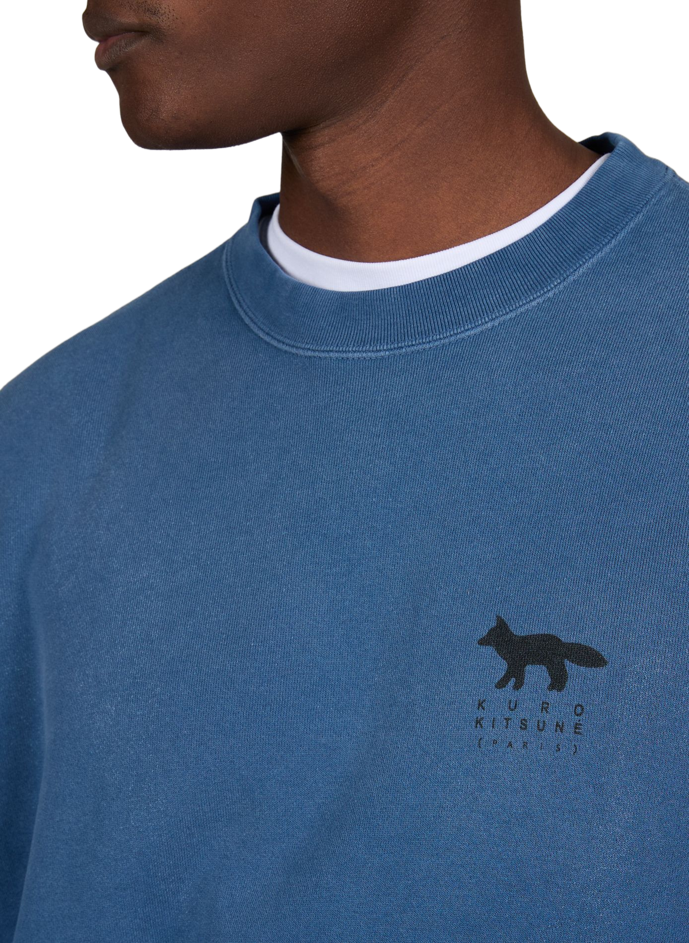 Round neck cotton logo sweatshirt MAISON KITSUNÉ Blue