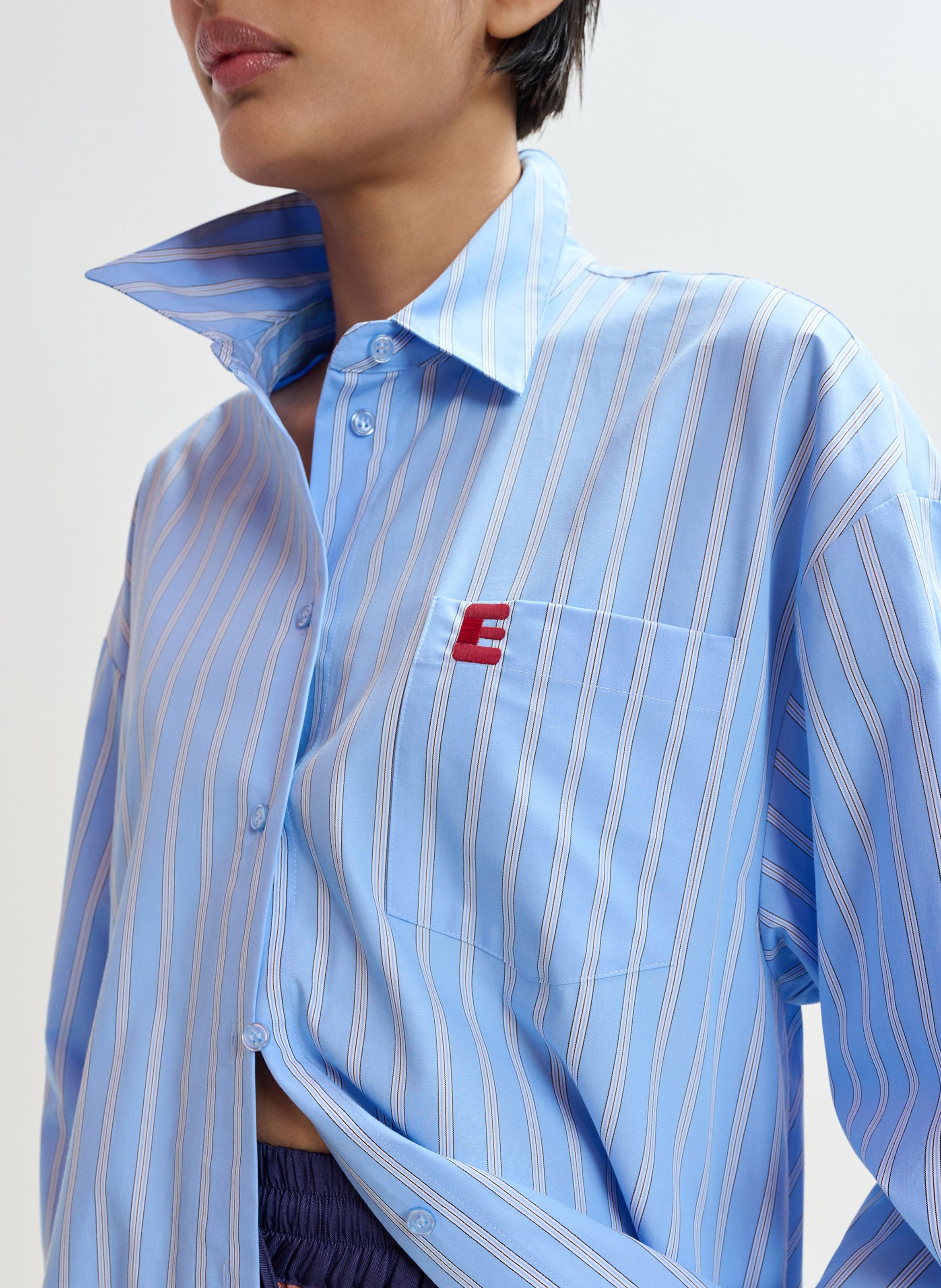 Chemise oversize à rayures jape Bleu