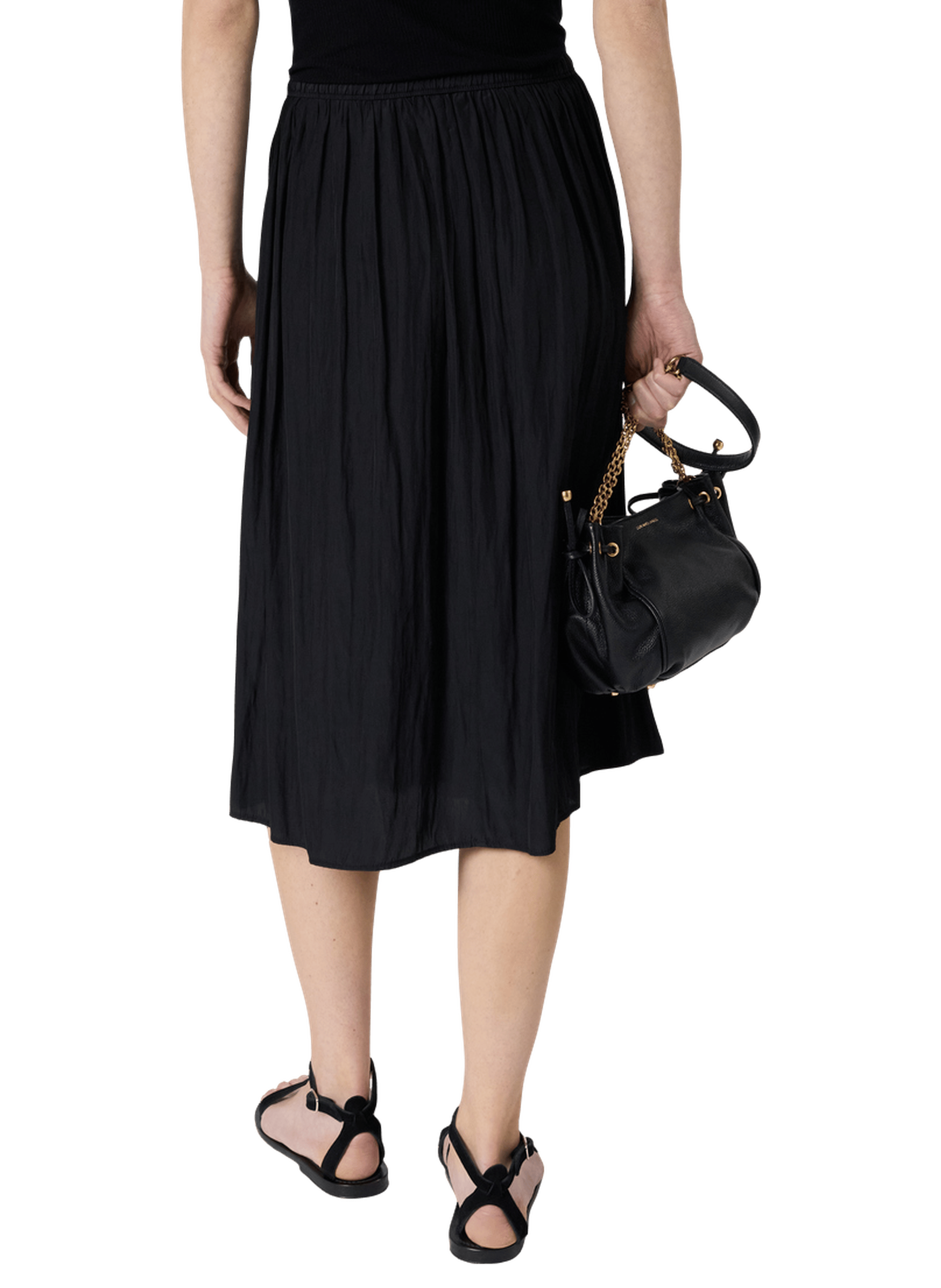 Jupe satinée plissée - juliah GERARD DAREL Noir
