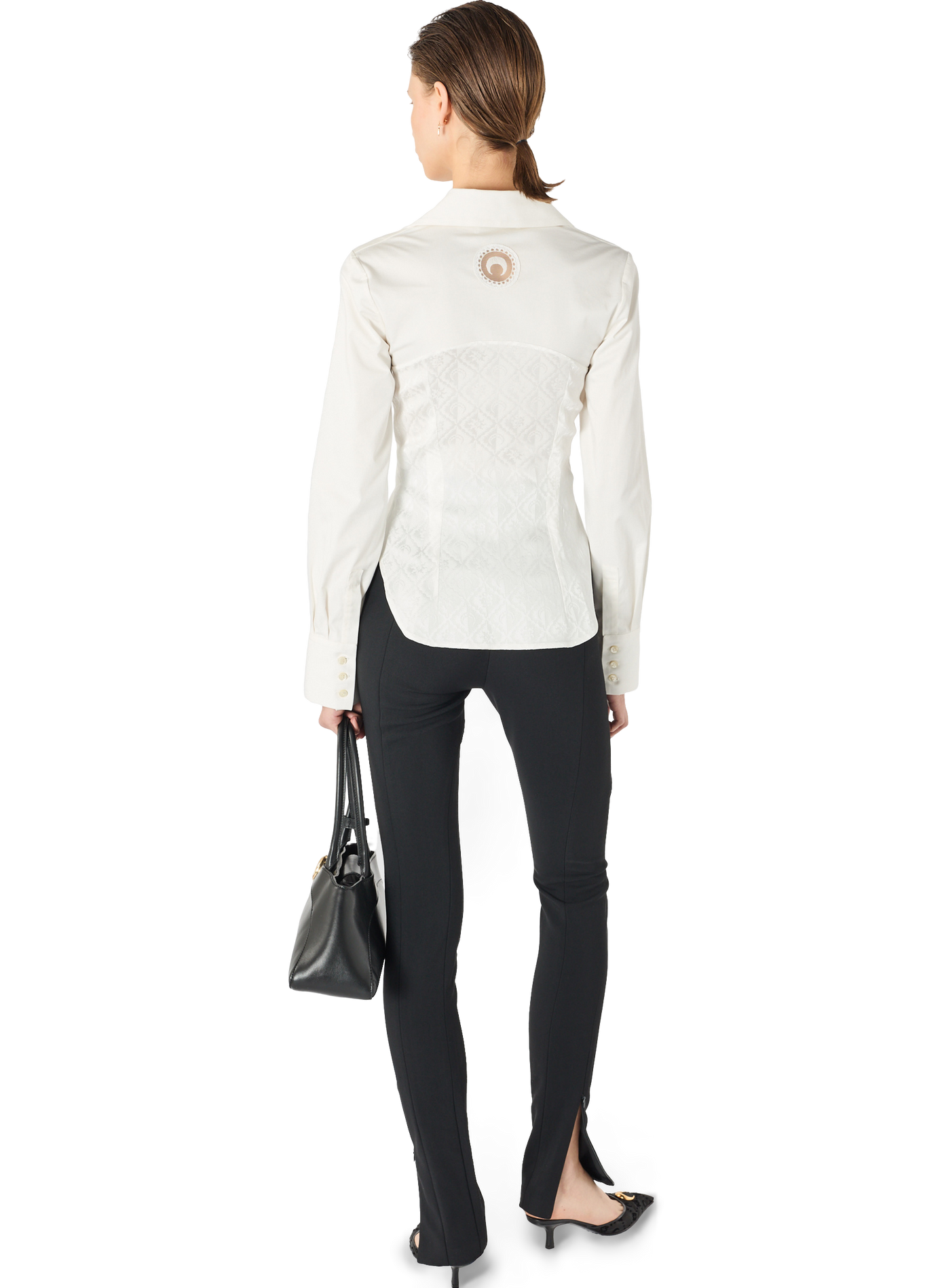 Pantalon tailleur slim flim aux lignes sculpturales MARINE SERRE Noir