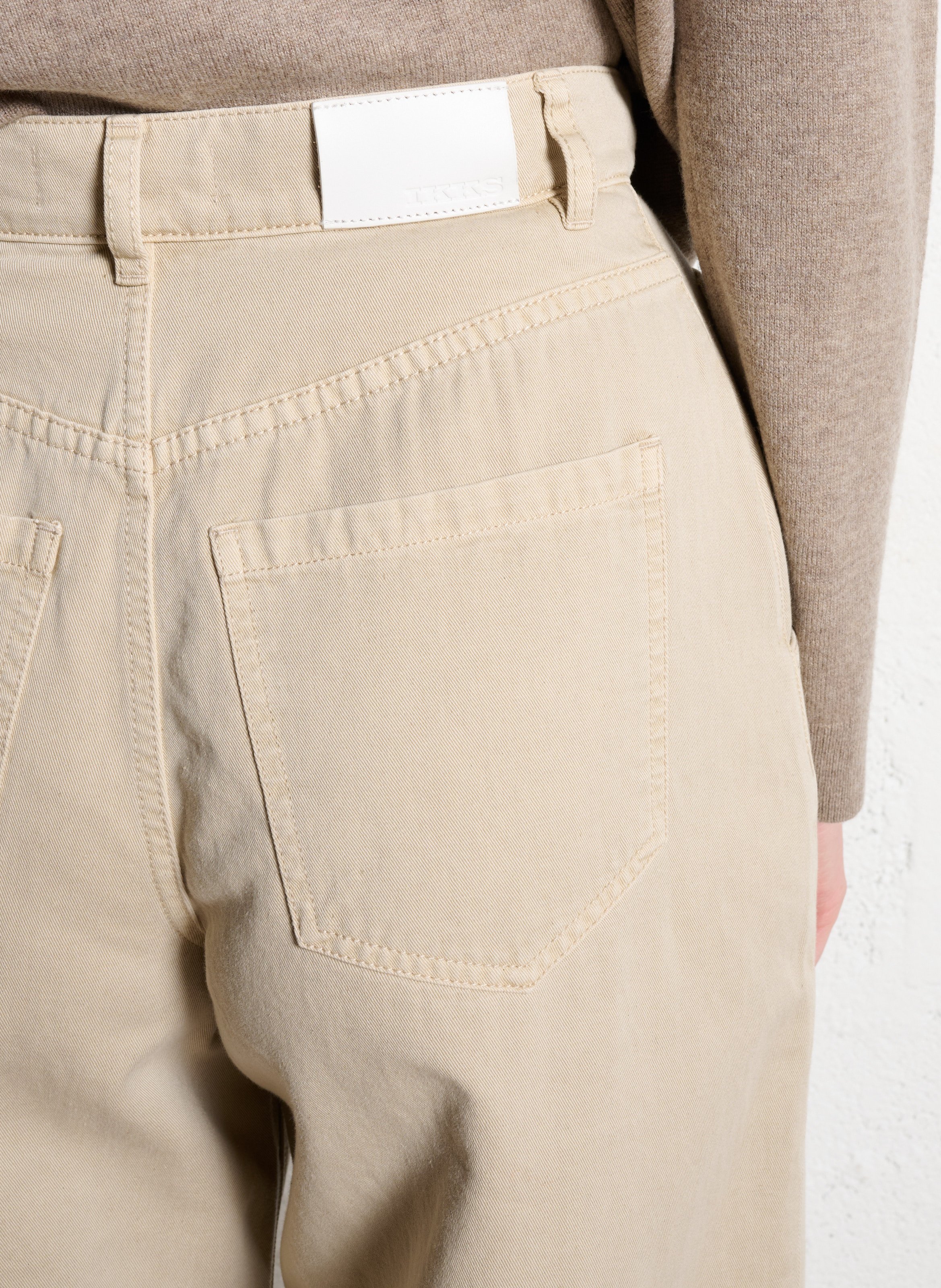Pantalon large e, coton piper IKKS Beige