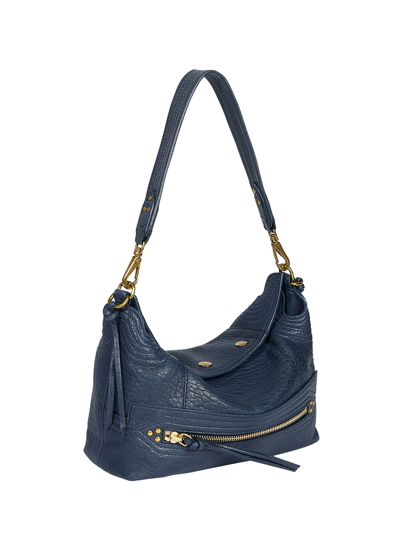 Sac Lucky Hobo Small en cuir d'agneau JÉRÔME DREYFUSS Bleu