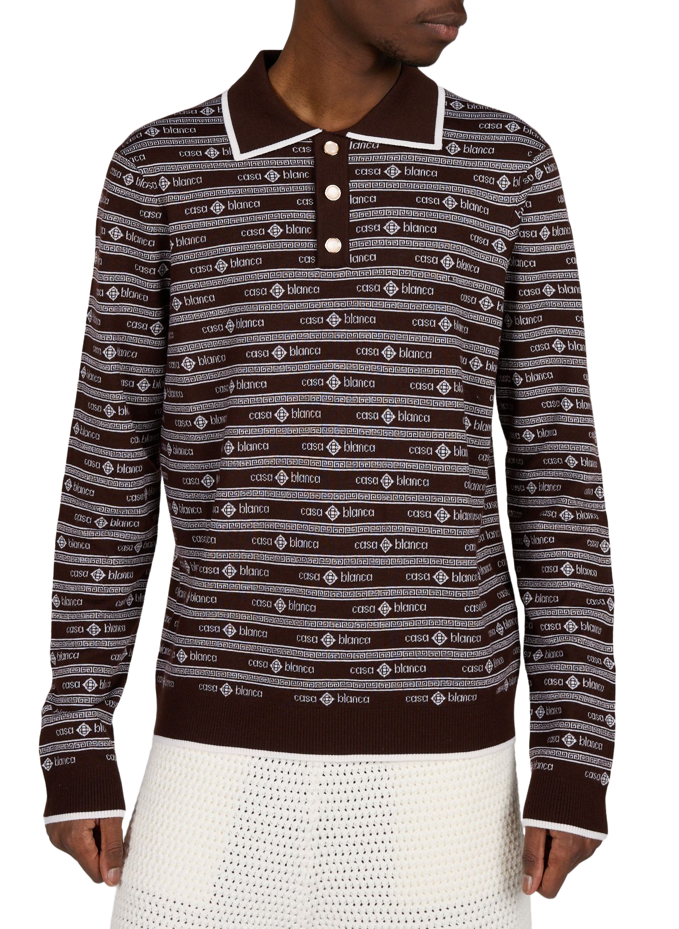 Wool logo polo CASABLANCA PARIS Brown