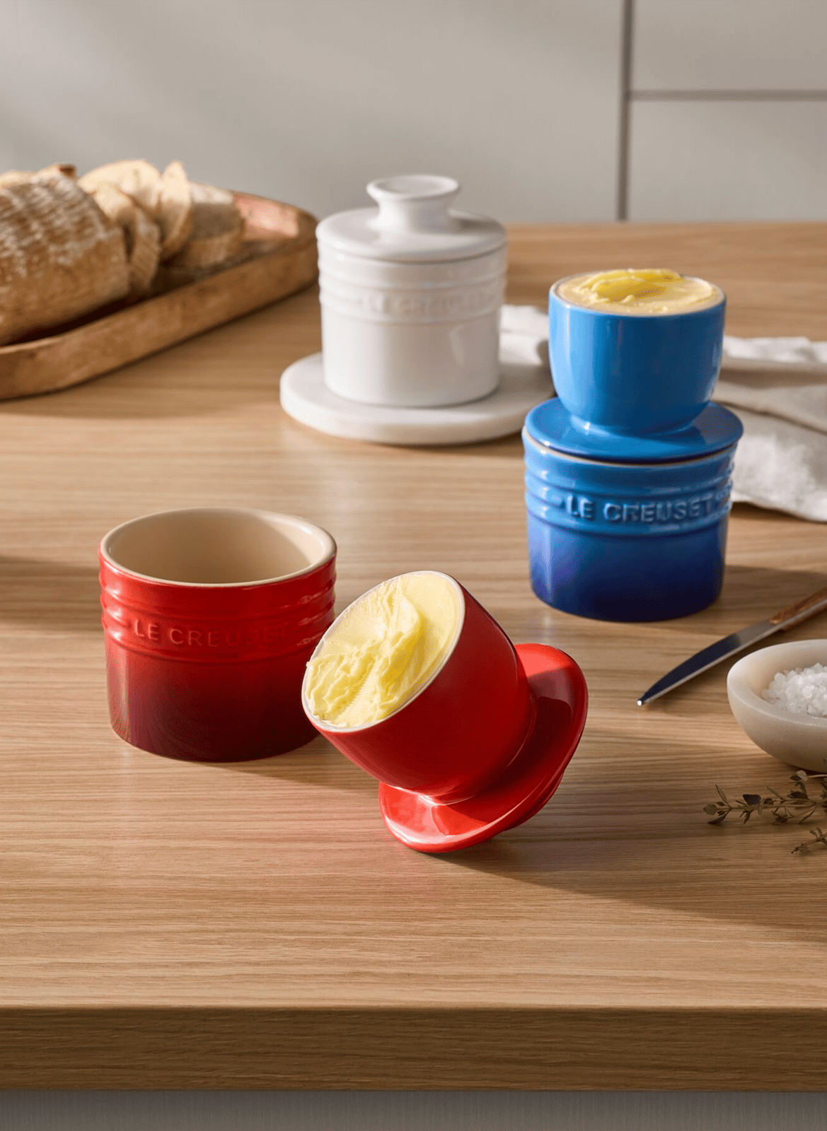 Water ceramic butter dish LE CREUSET White