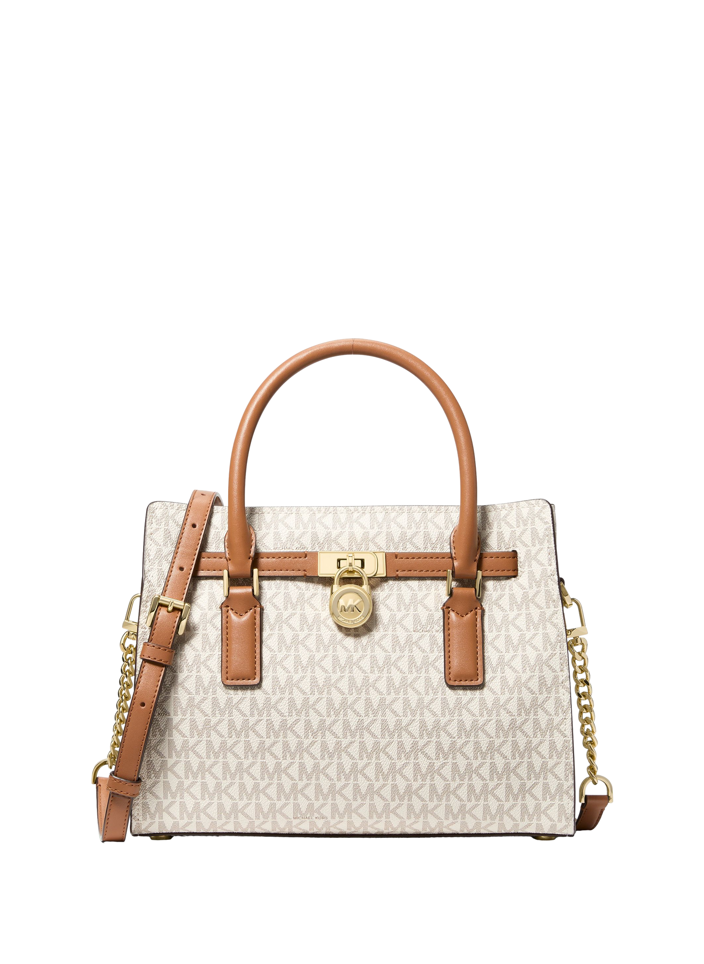 Hamilton logo print handbag MICHAEL KORS Beige