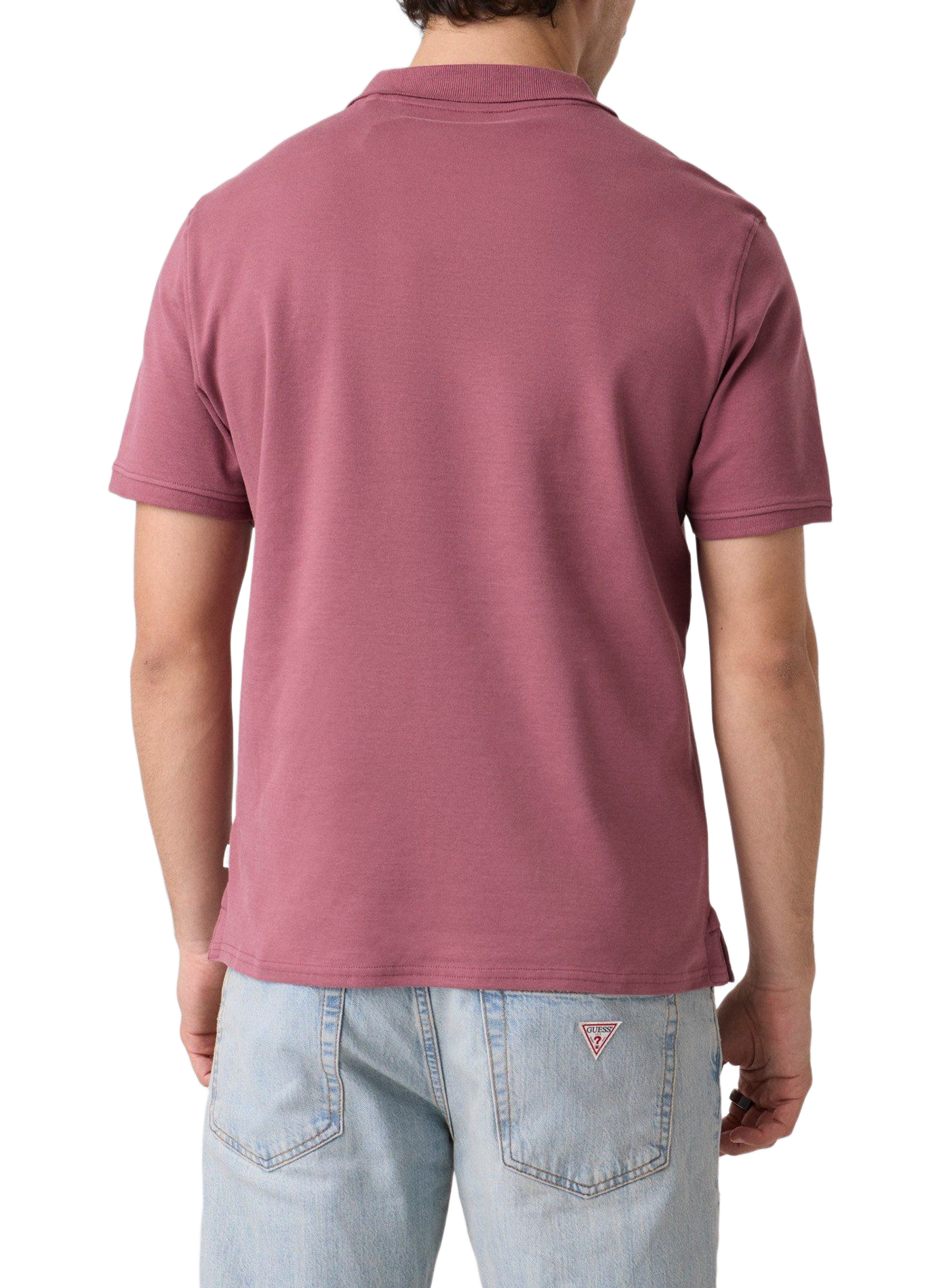 Short-sleeved cotton polo with embroidery GUESS Red