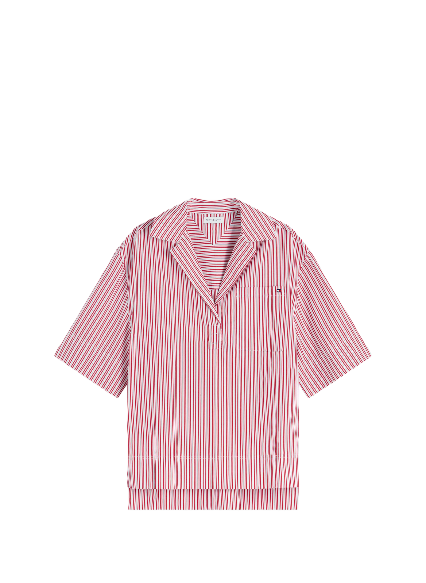 V-neck striped cotton shirt TOMMY HILFIGER Multicolour