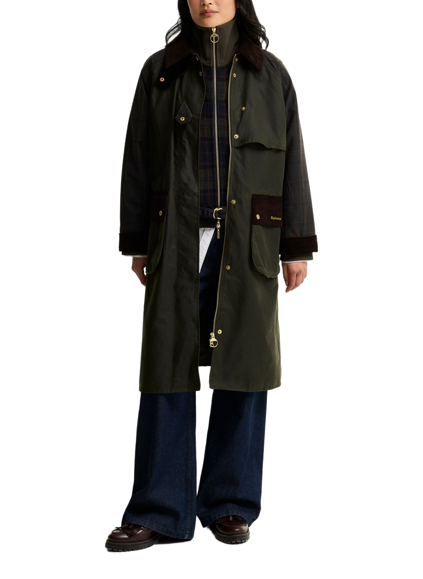 Kirklees long cotton jacket BARBOUR Khaki