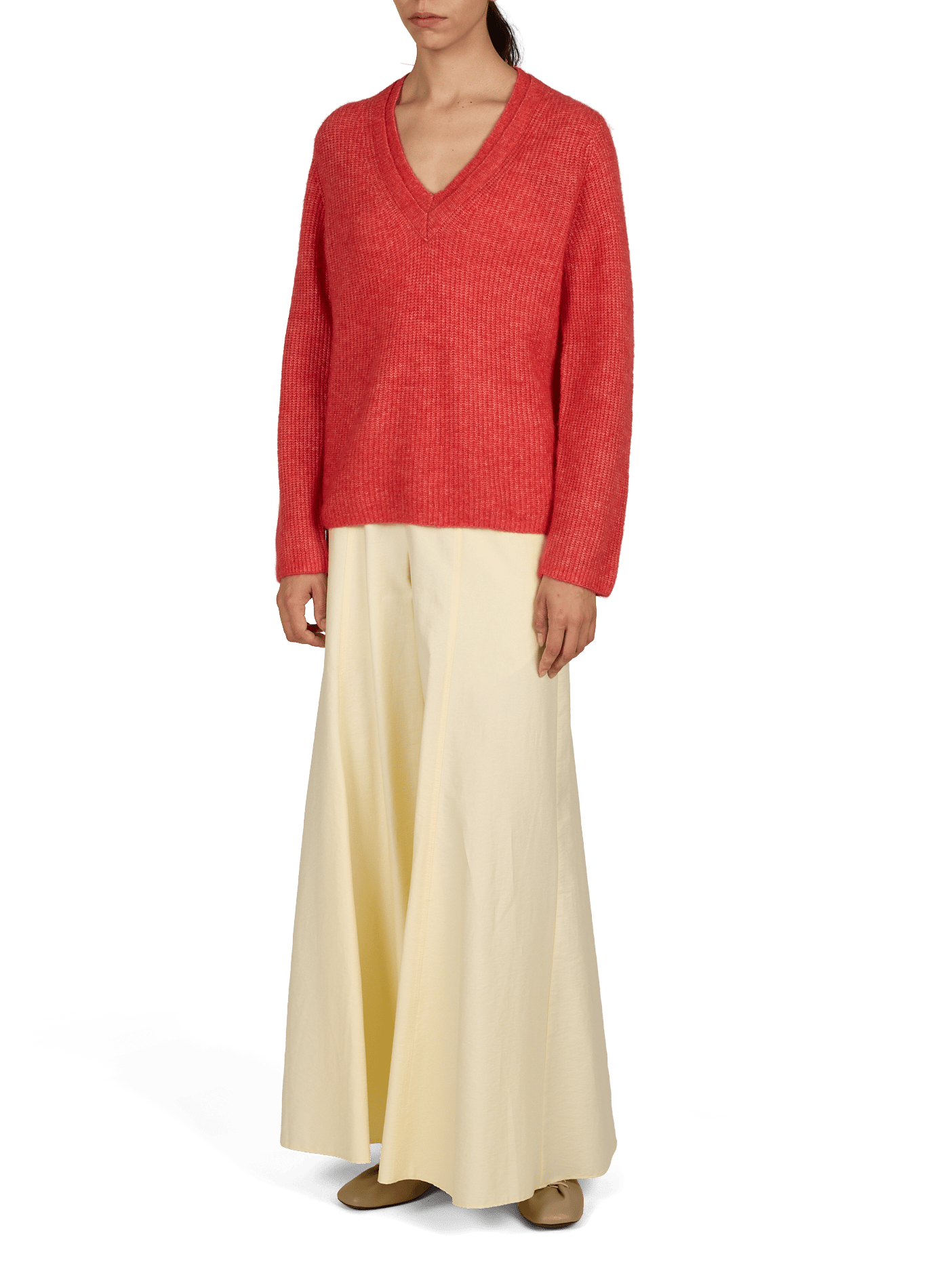 Weite Baumwollhose TOPSHOP Beige