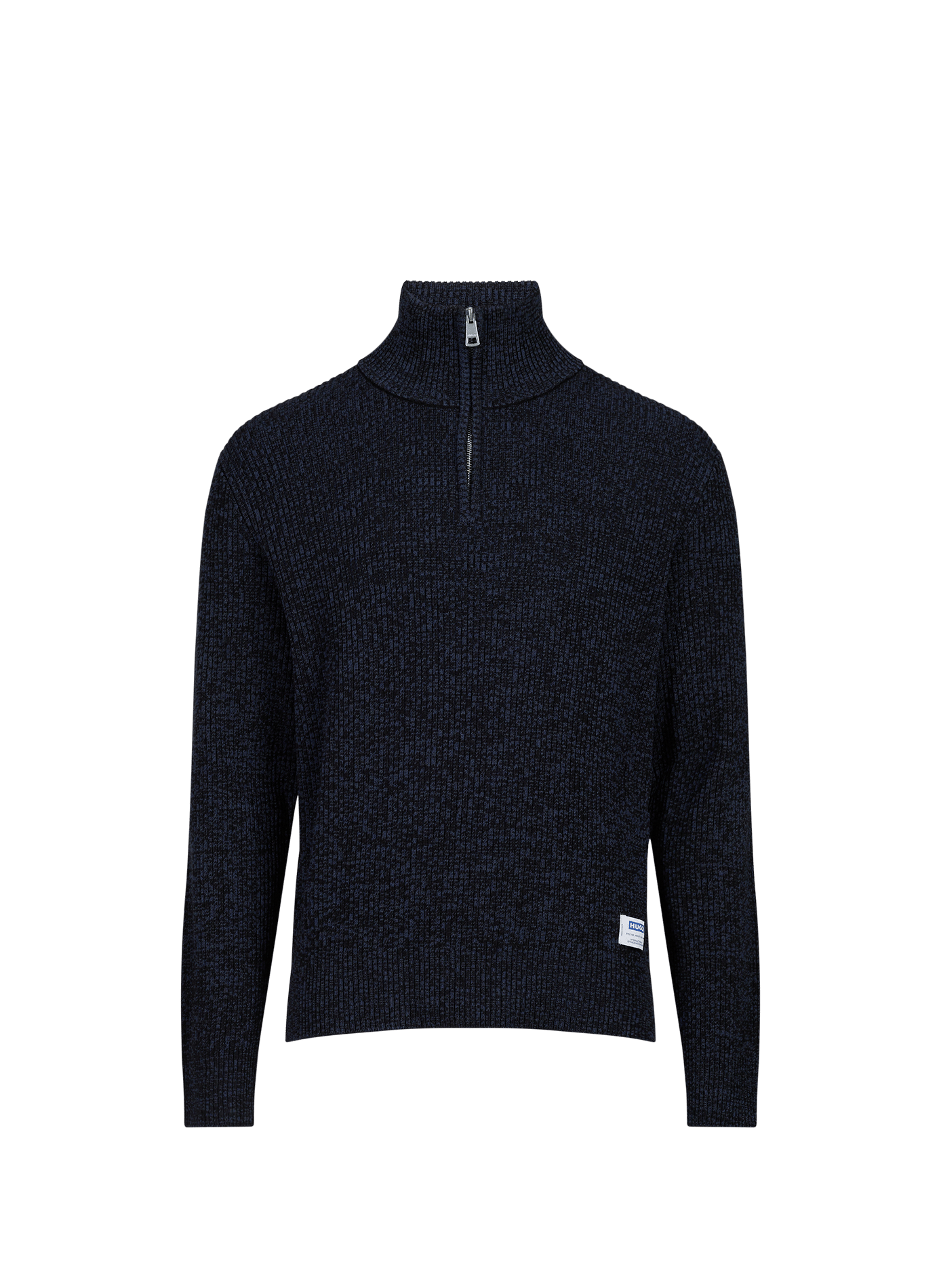 Gerader Pulli mit Stehkragen und Reißverschluss. HUGO BLUE Schwarz