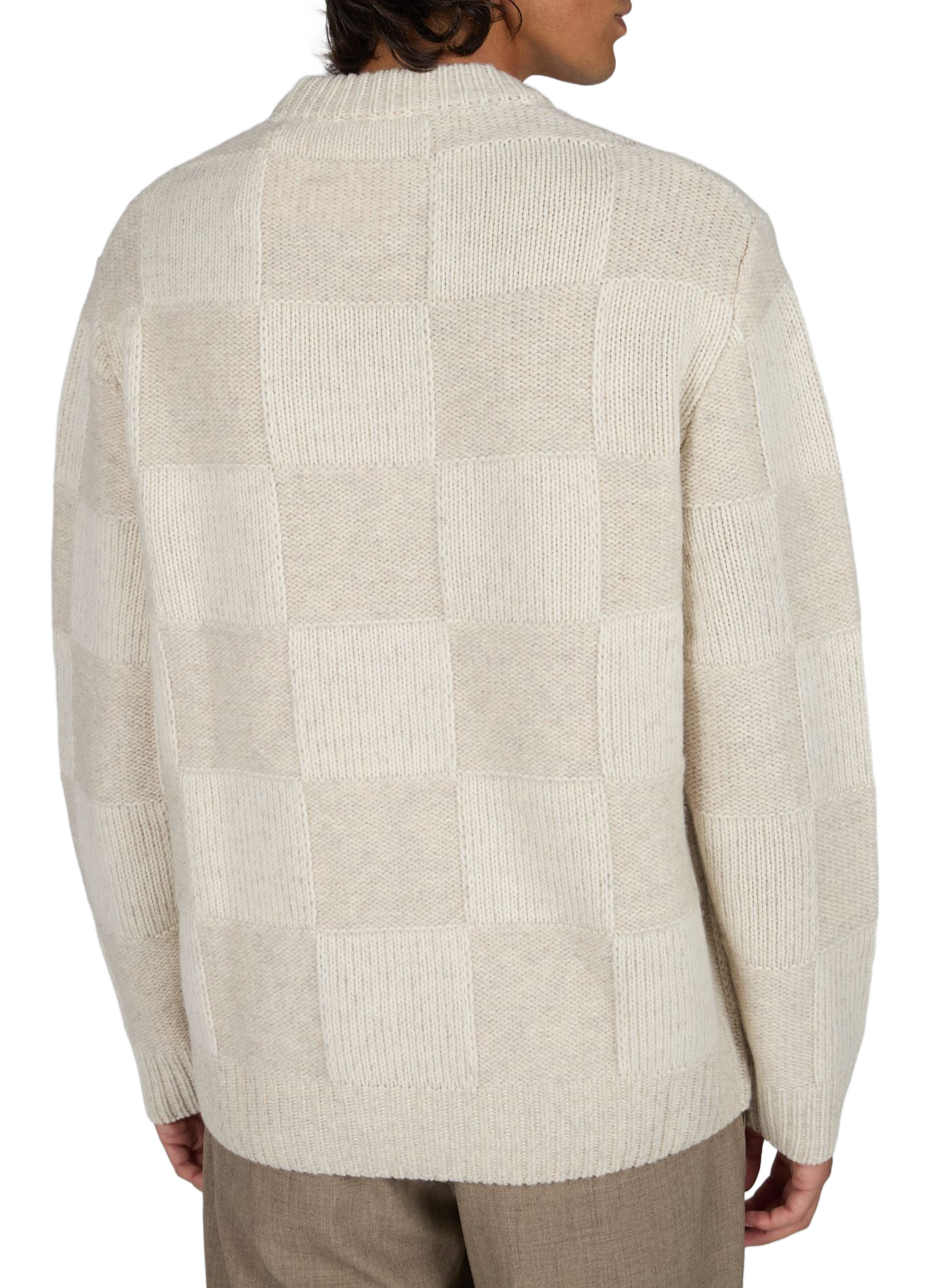 Straight round neck cotton sweater LES DEUX White