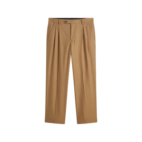 Pantalon à pinces droit en laine mélangée Pantalon à pinces droit en laine mélangée