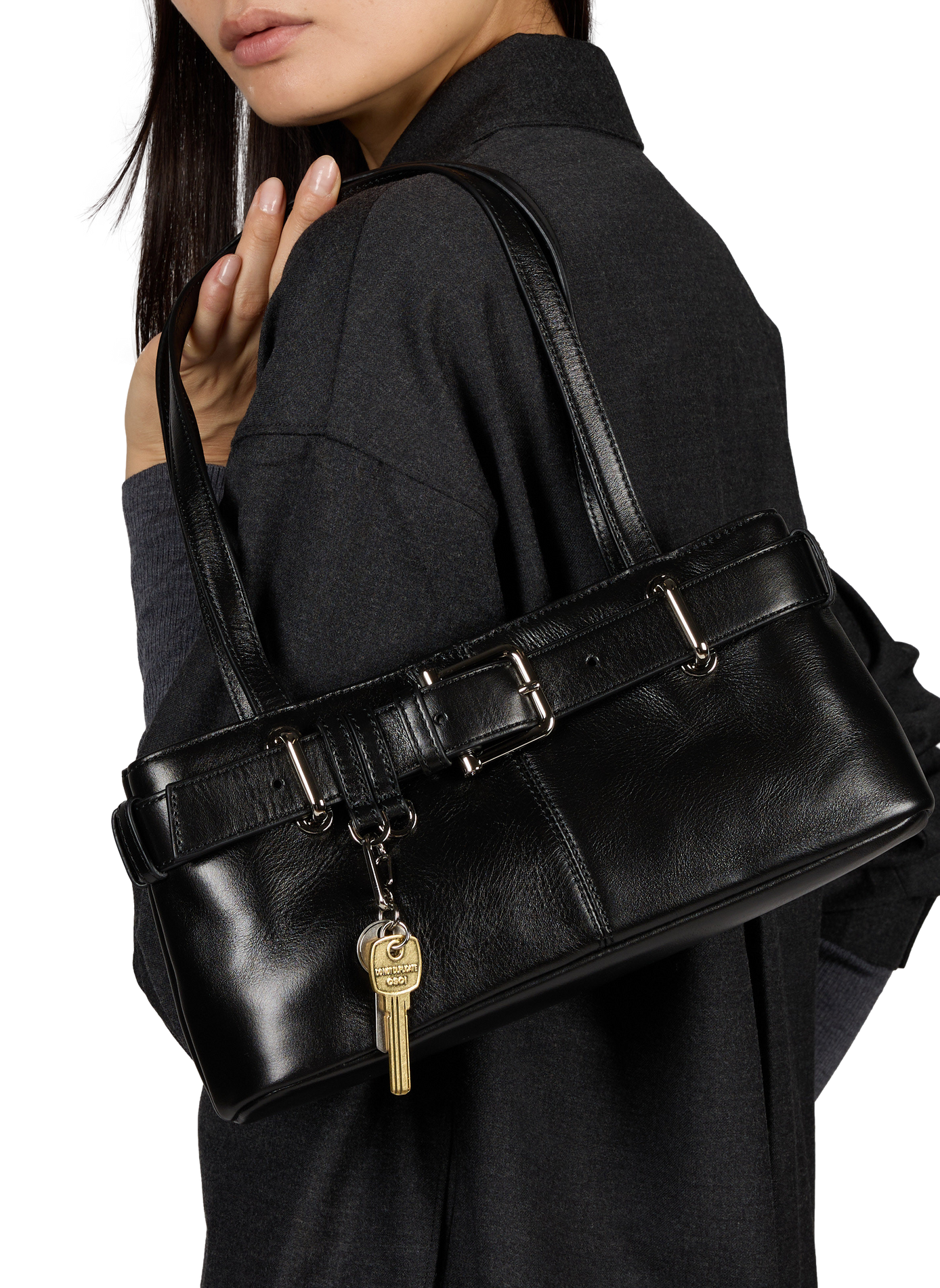 Shoulder bag Brocle Mini in leather OSOI Black
