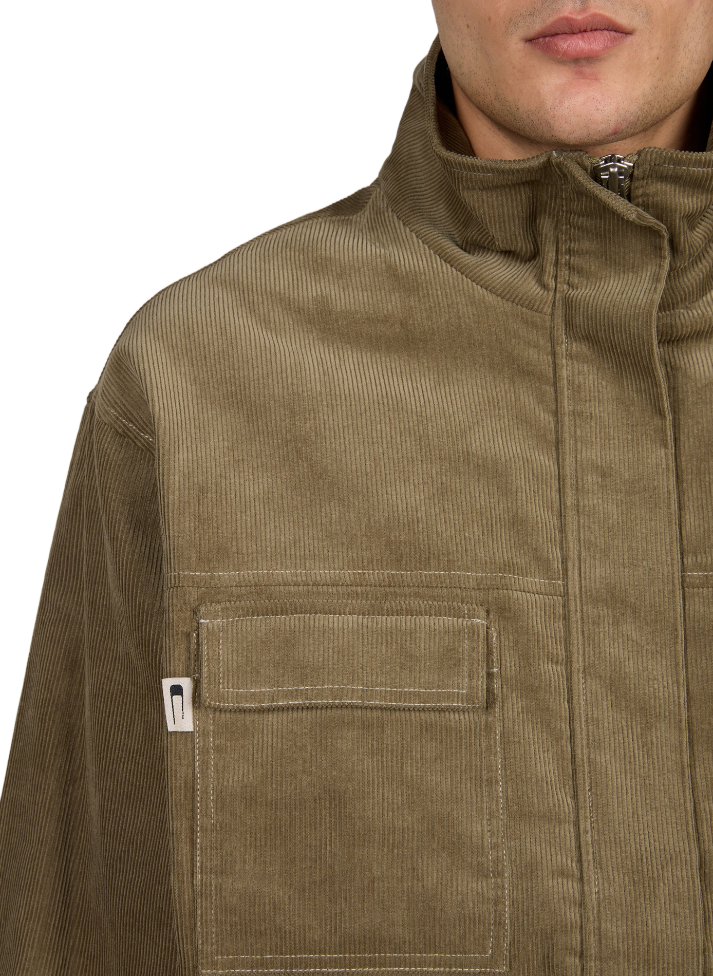 Reißverschlussjacke mit Stehkragen aus Baumwollmischung CARRER Grun