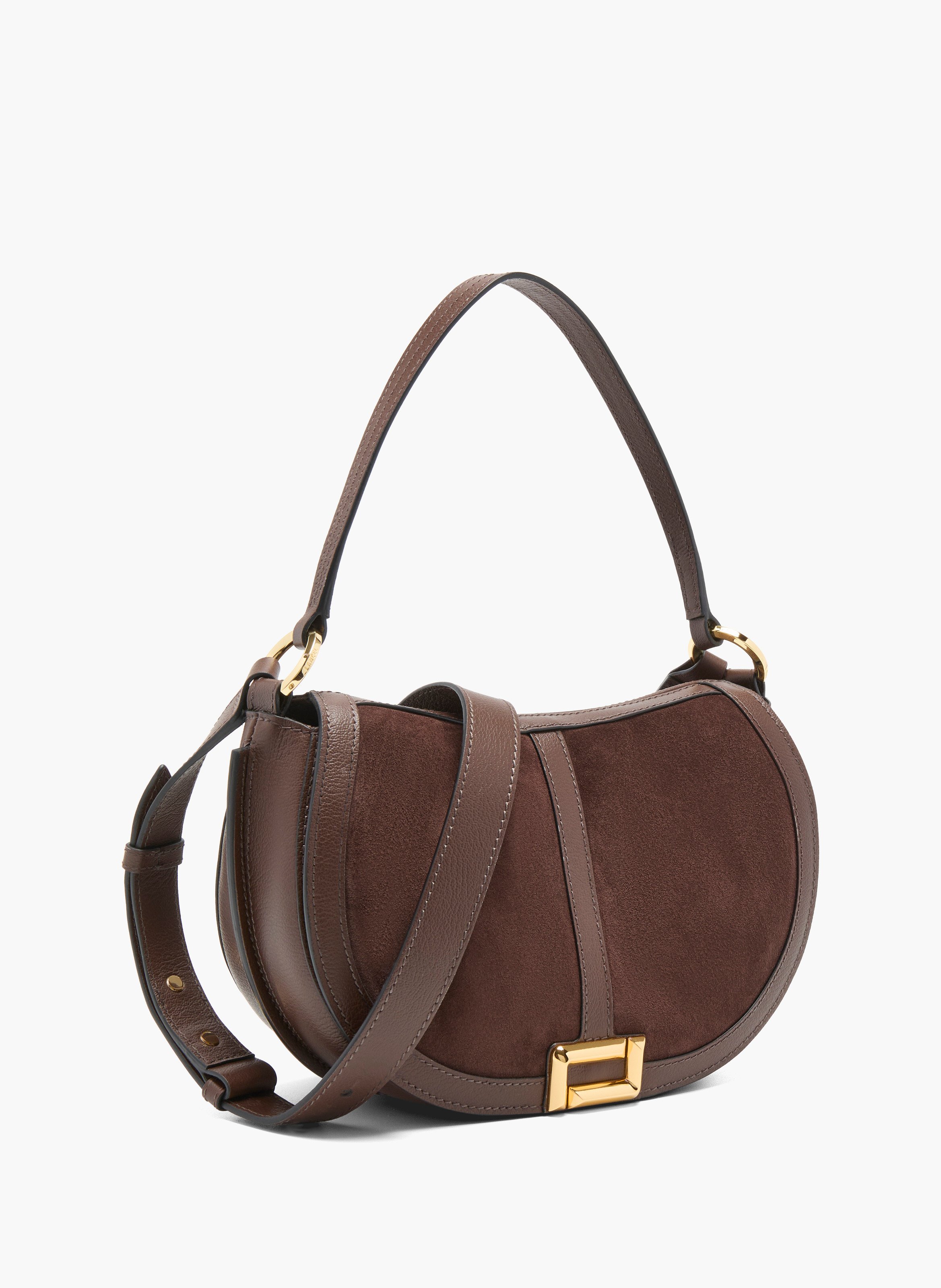 Sacoche celeste m de lancel, cuir de veau velouté, boucle double l, 25 x 17 x 11 cm. LANCEL Marron