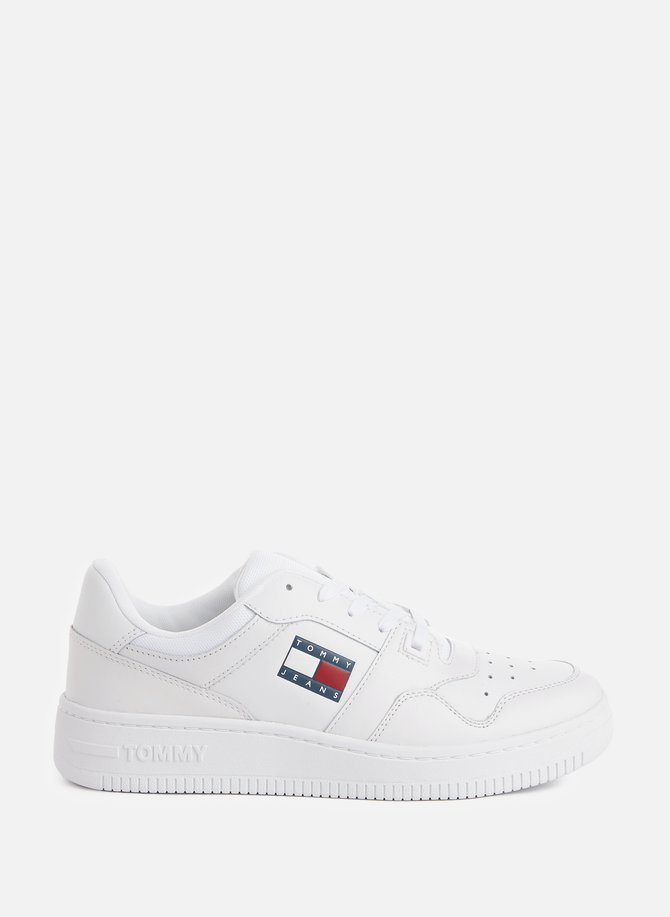 Mixed leather low-top sneakers  TOMMY HILFIGER