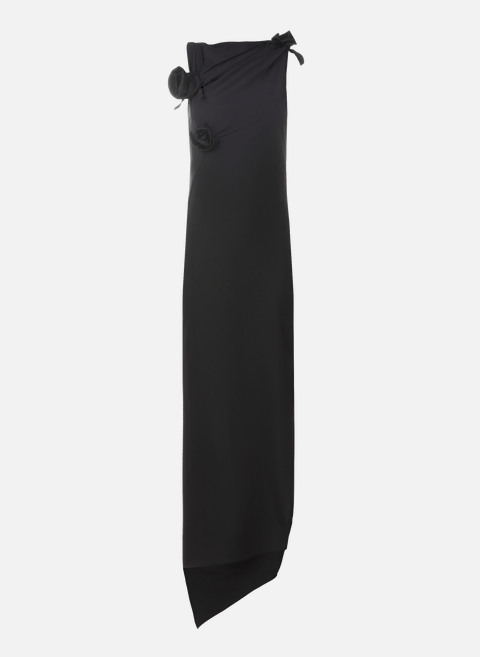 فستان طويل غير متماثل أسودكوبيرني 