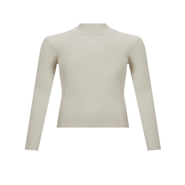 Courrèges Ribbed Jumper In Neutral