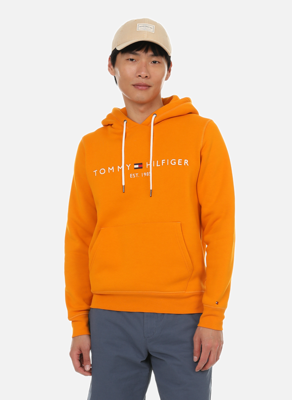TOMMY HILFIGER Hoodie with multiple cotton drawstrings Orange