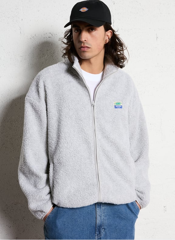 Veste col montant en sherpa hoktown Gris by AMERICAN VINTAGE AMERICAN VINTAGE Veste col montant en sherpa hoktown Gris