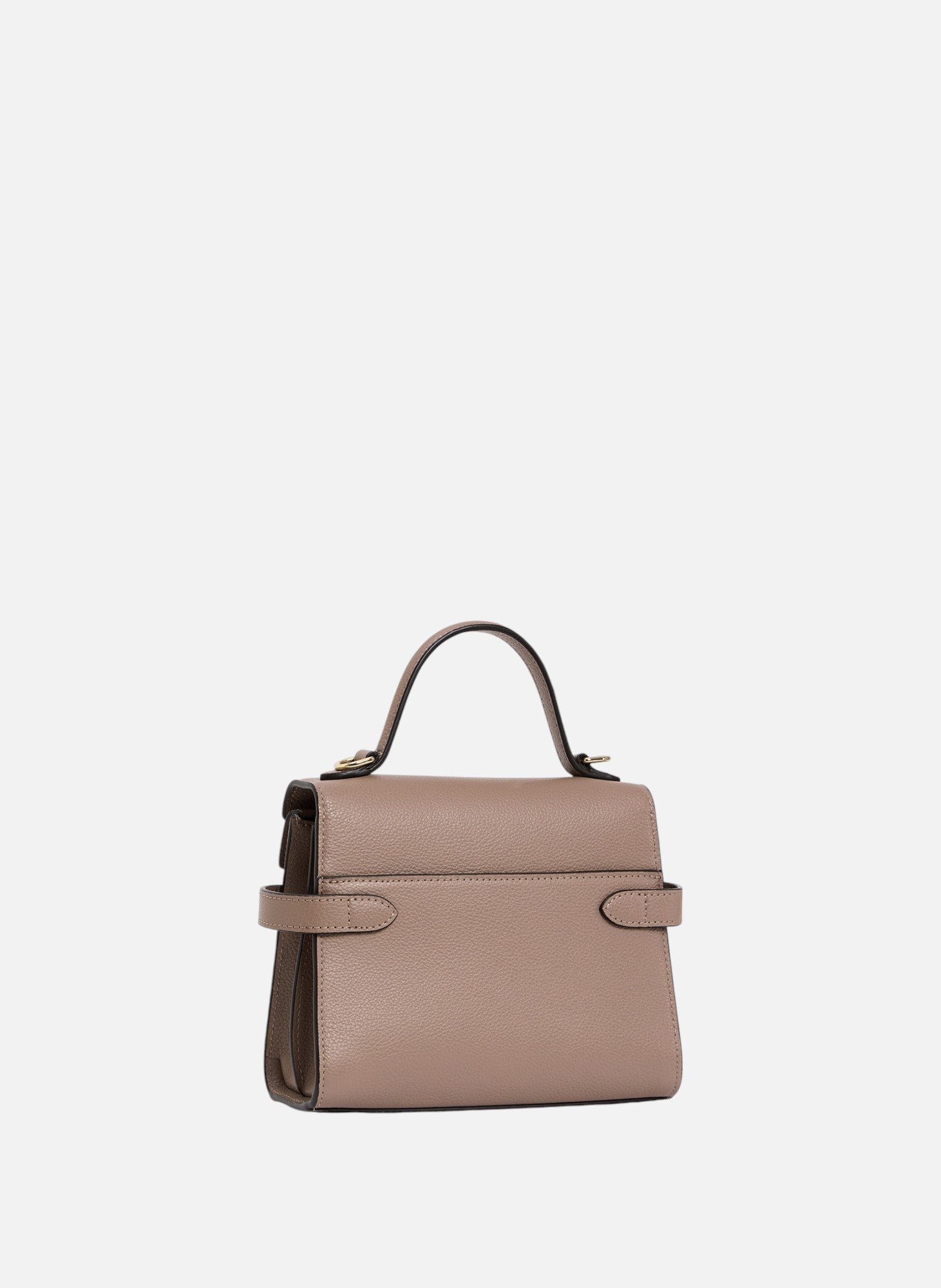 Petit sac à main double rabat emilie en cuir grainé LE TANNEUR Gris