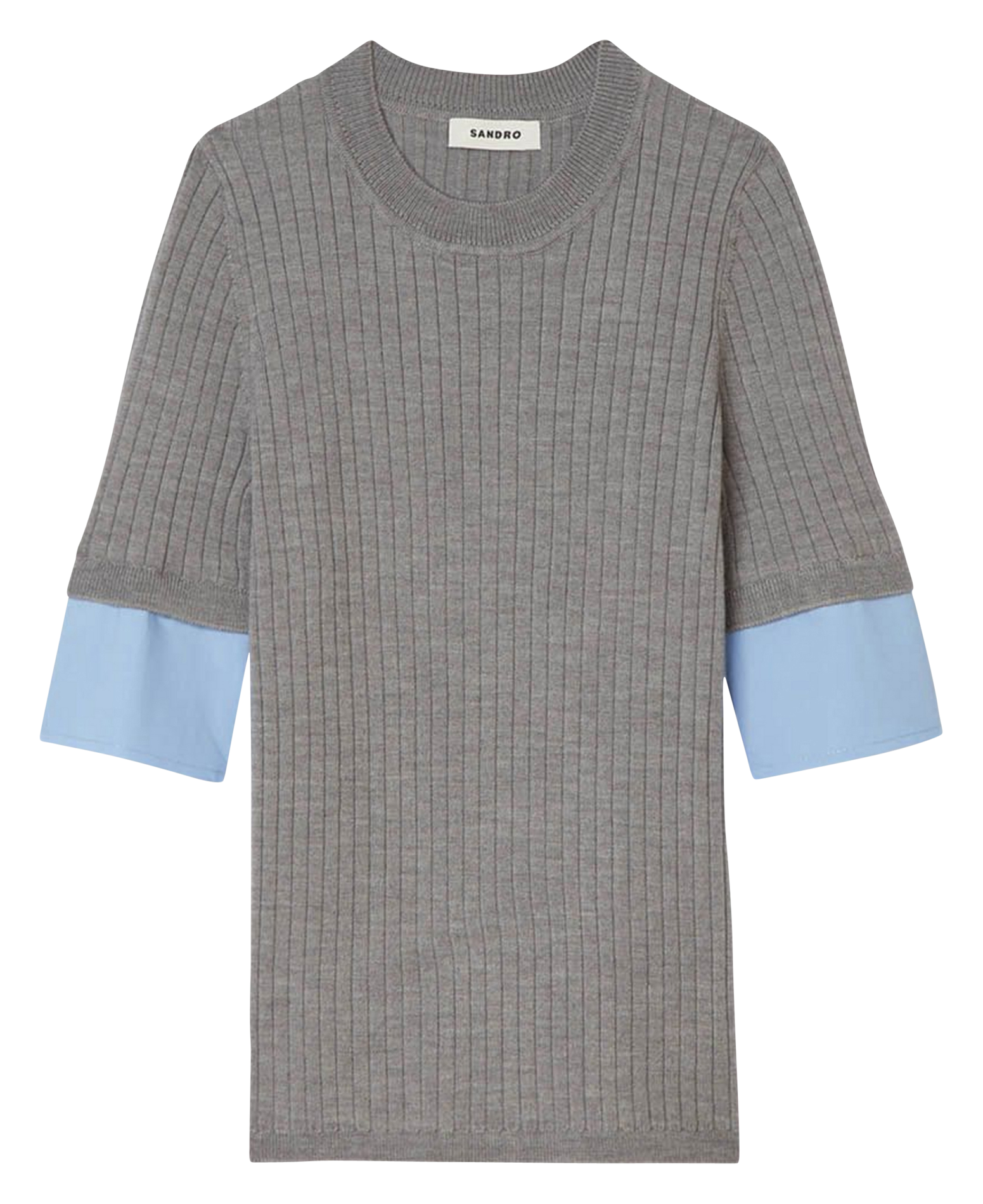 Pull col rond Gris