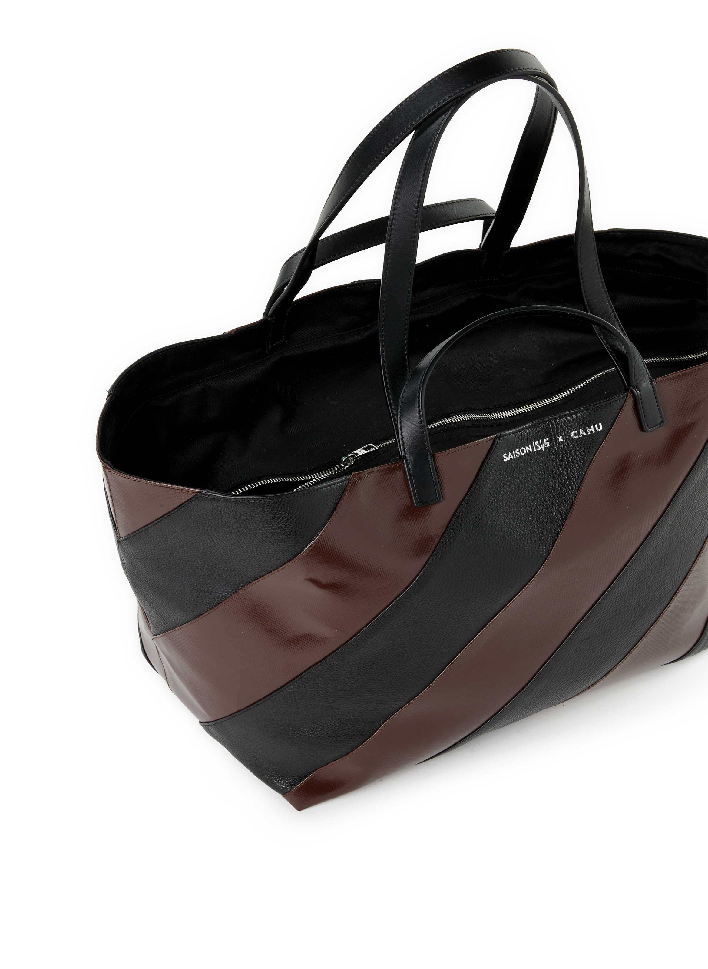 Cabas M Saison 1865 x Cahu bi-matière en cuir mélangé  SAISON 1865 Marron