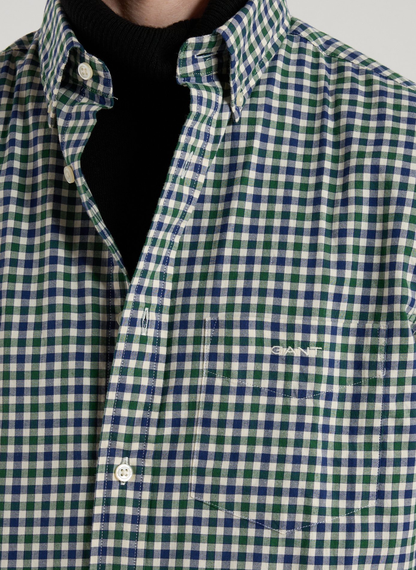 Chemise droite à carreaux en coton GANT Vert