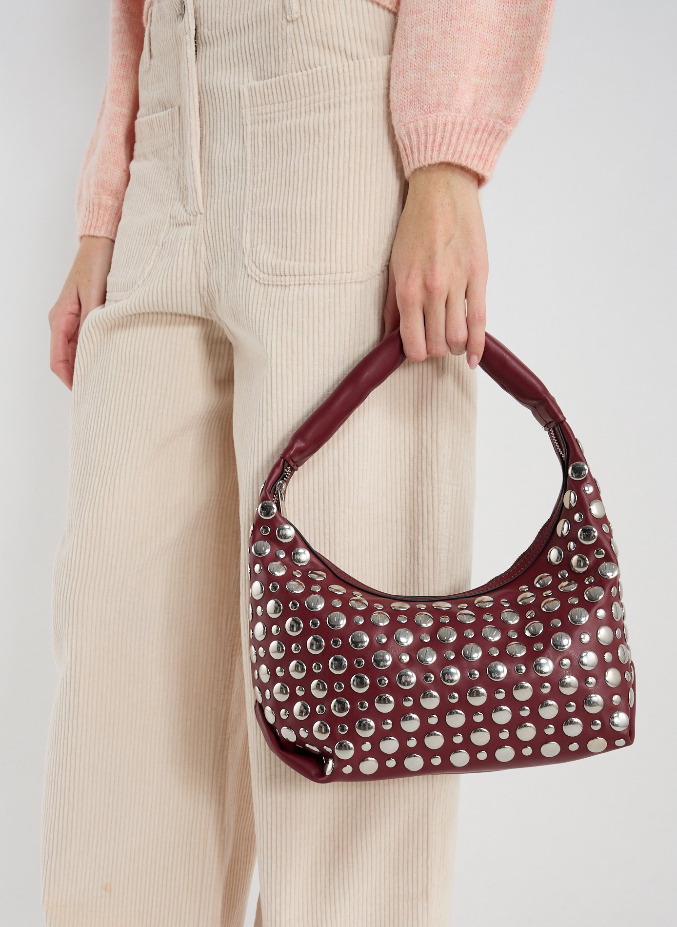 Zippered shoulder bag TOPSHOP Red