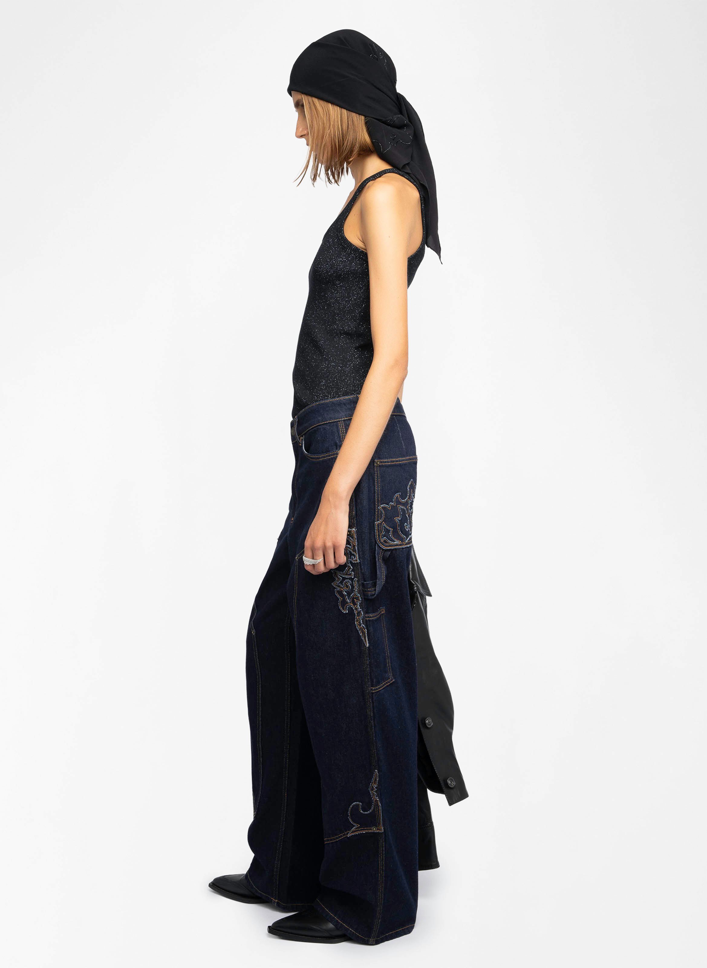 Débardeur col rond en coton mélangé alba ZADIG&VOLTAIRE Noir