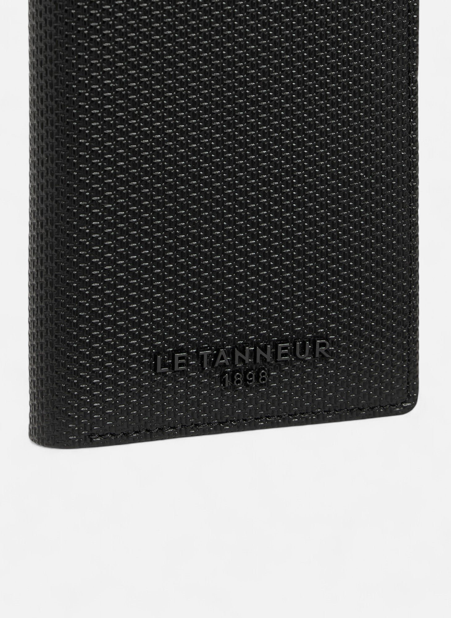 Porte cartes vertical Emile en cuir signature T LE TANNEUR Noir