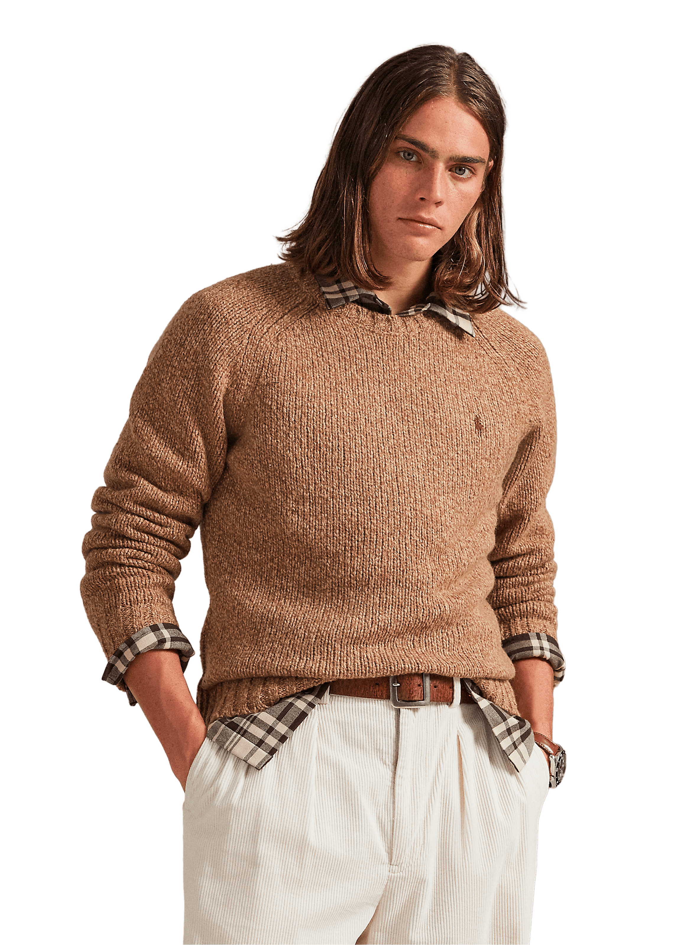 POLO RALPH LAUREN Mixed wool sweatshirt Beige