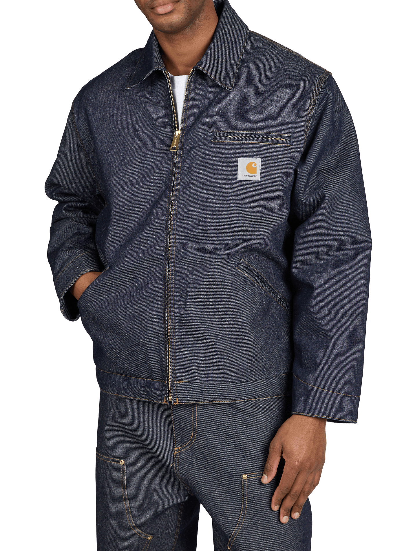 Oversized cotton jacket lined with a classic collar CARHARTT WIP Blue