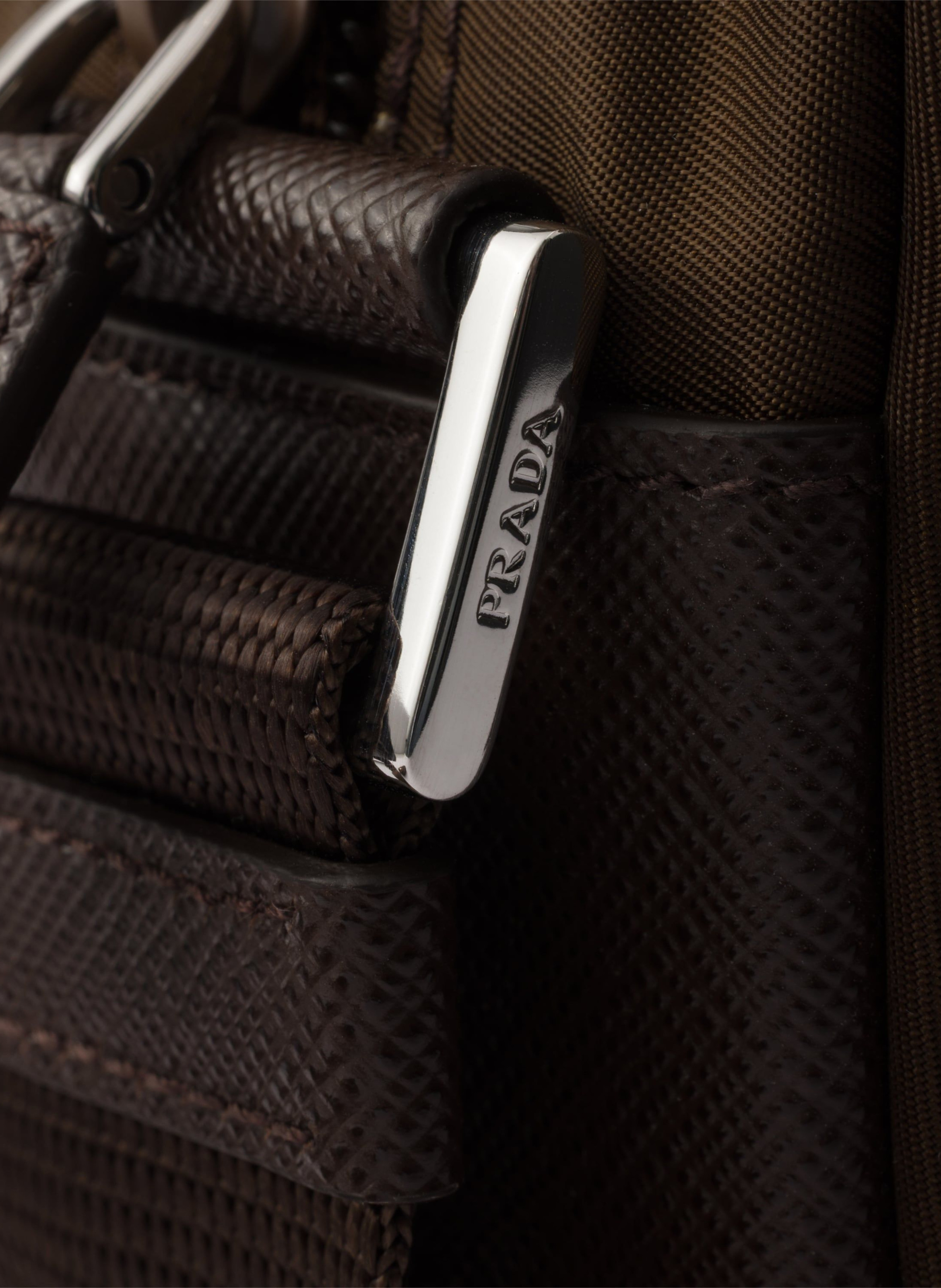 Sac porté épaule en re-nylon PRADA Marron