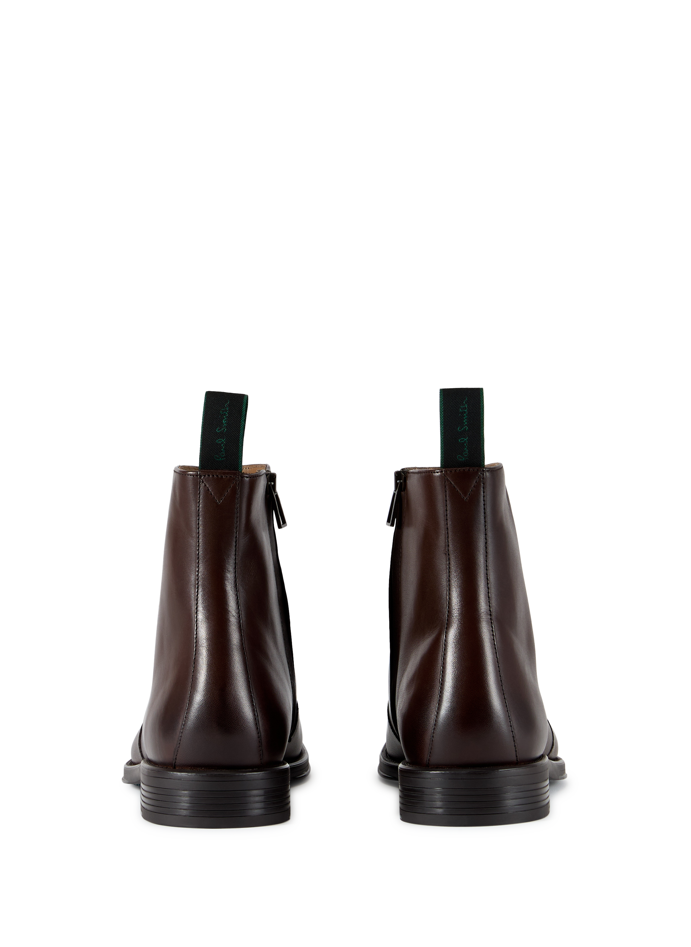 Zippered plain leather boots PAUL SMITH Brown