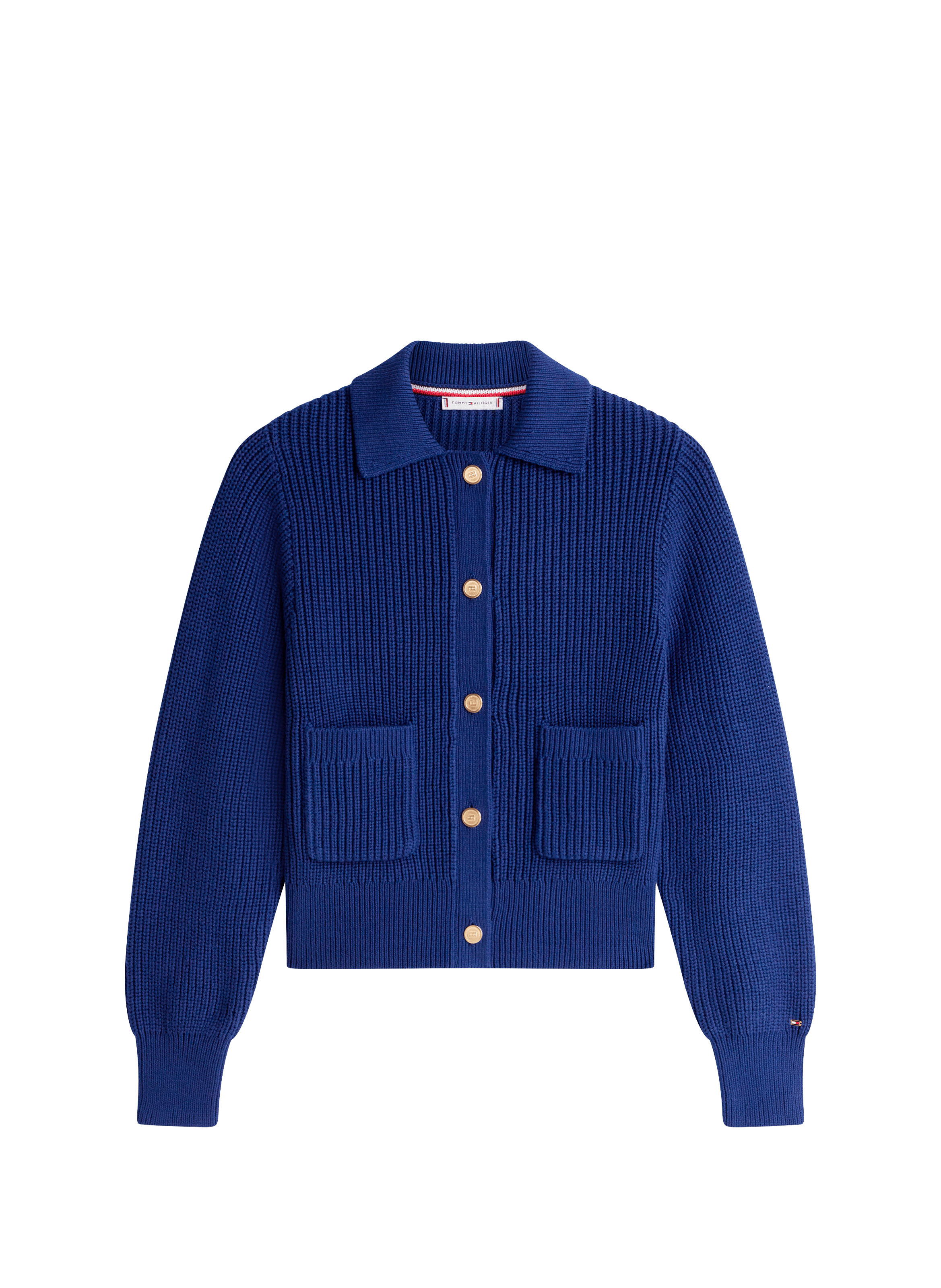 Ribbed cotton cardigan TOMMY HILFIGER Blue