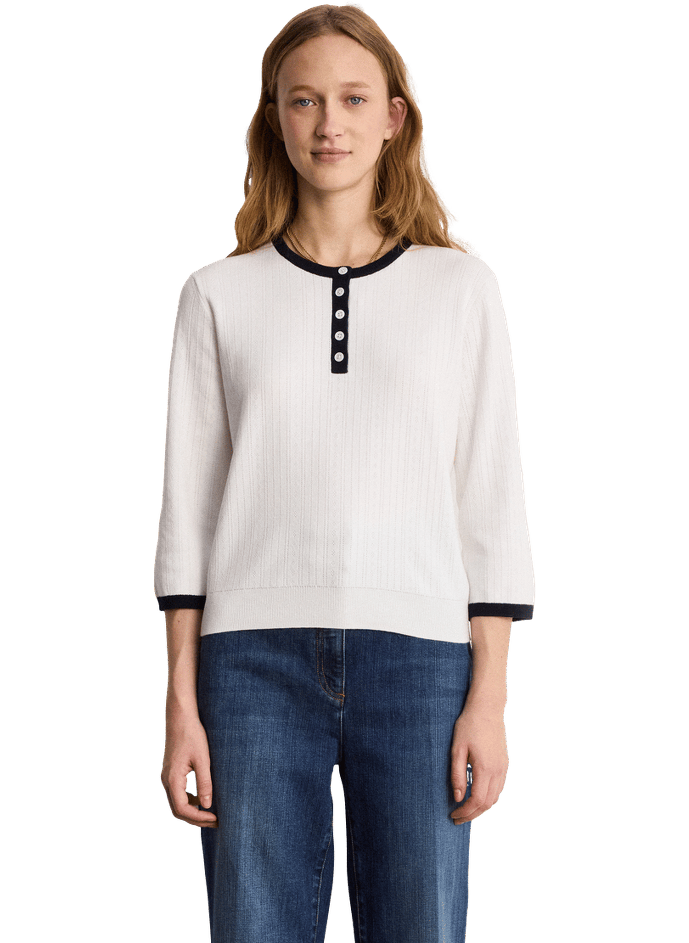 Pull à fleurs en coton - lavina PABLO Blanc